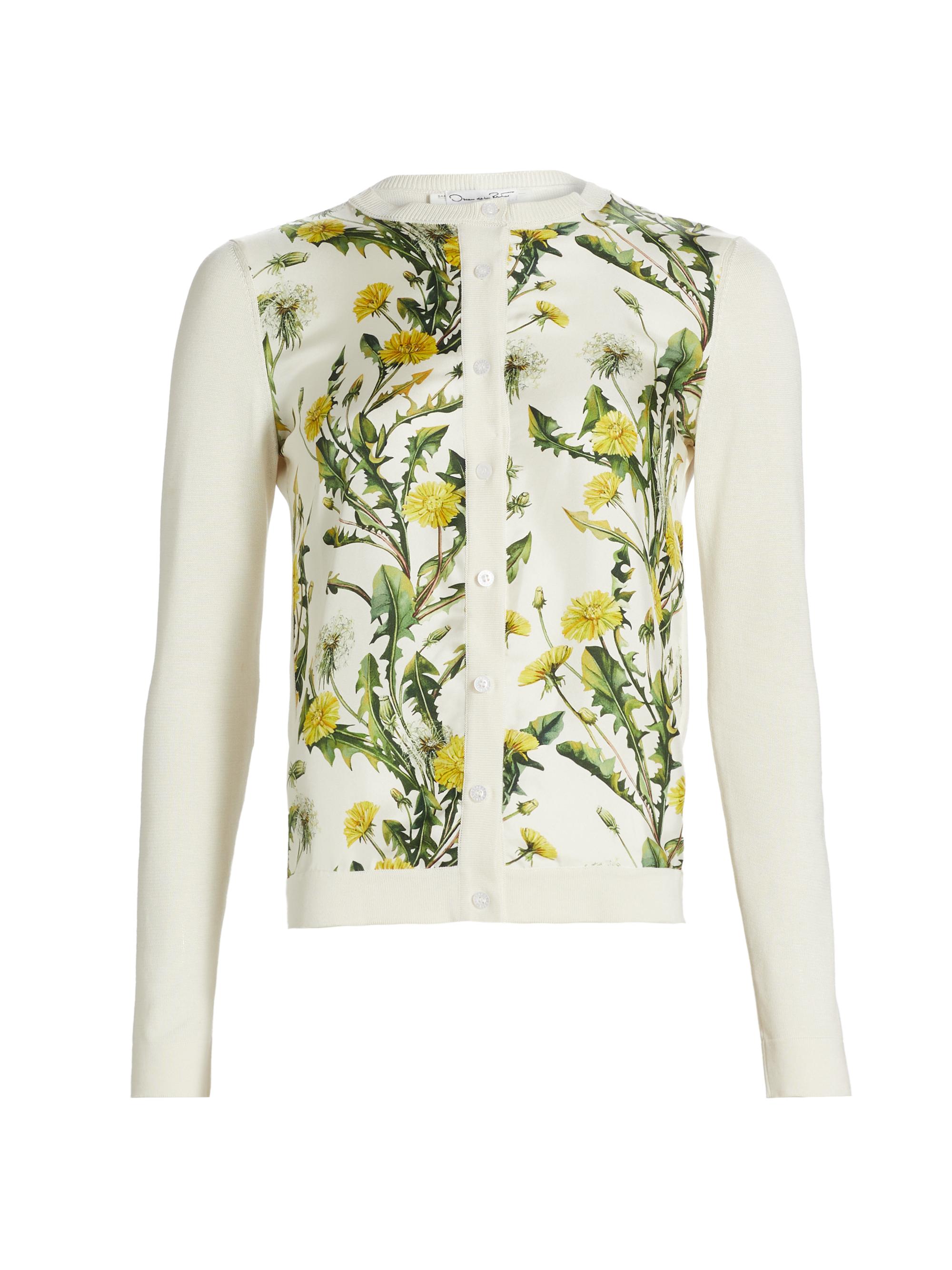 Oscar de la Renta Women's Dandelion Silk-Blend Cardigan -  Yellow