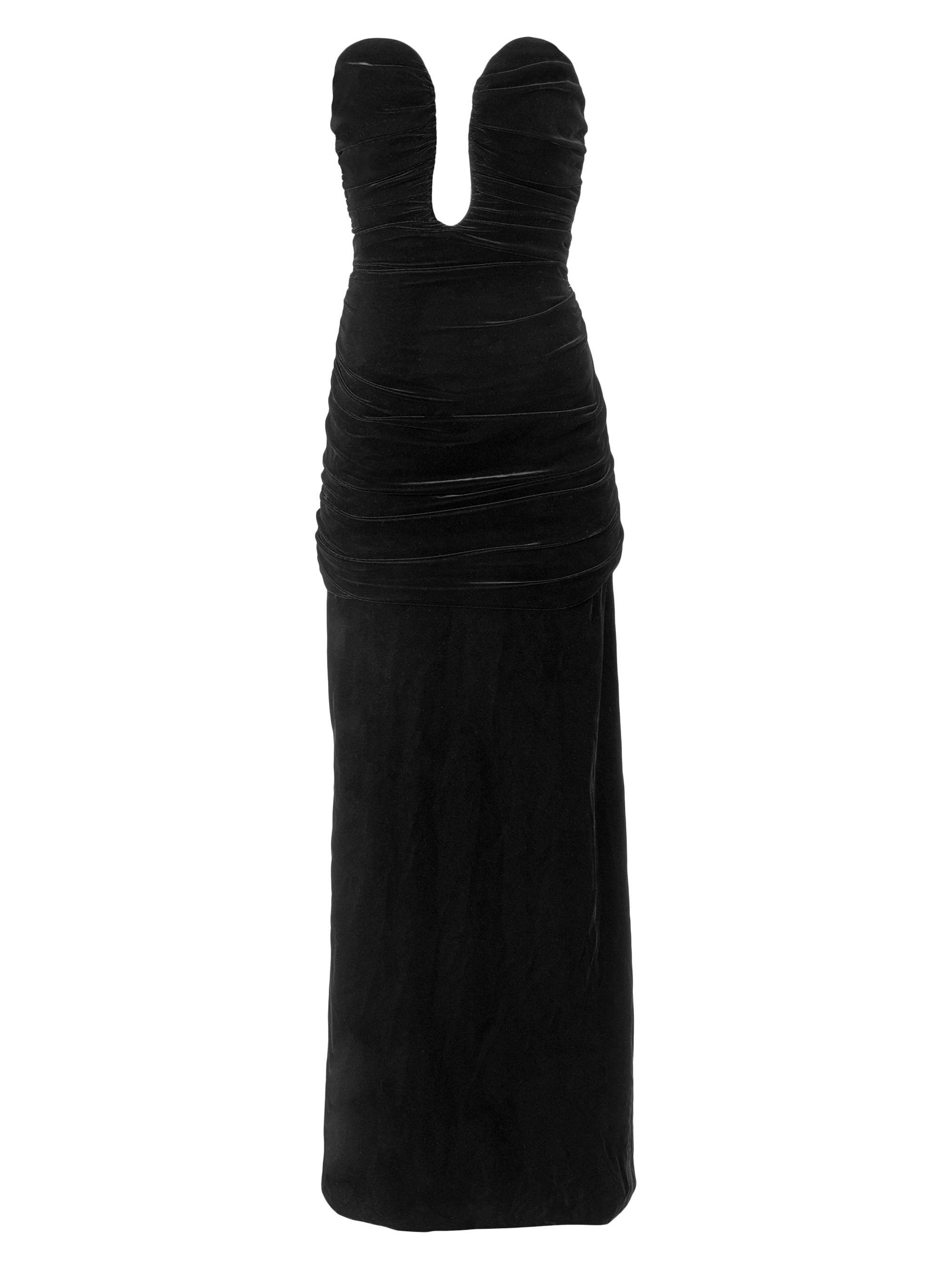 Carolina Herrera Women's Velvet Strapless Ruched Gown - Black