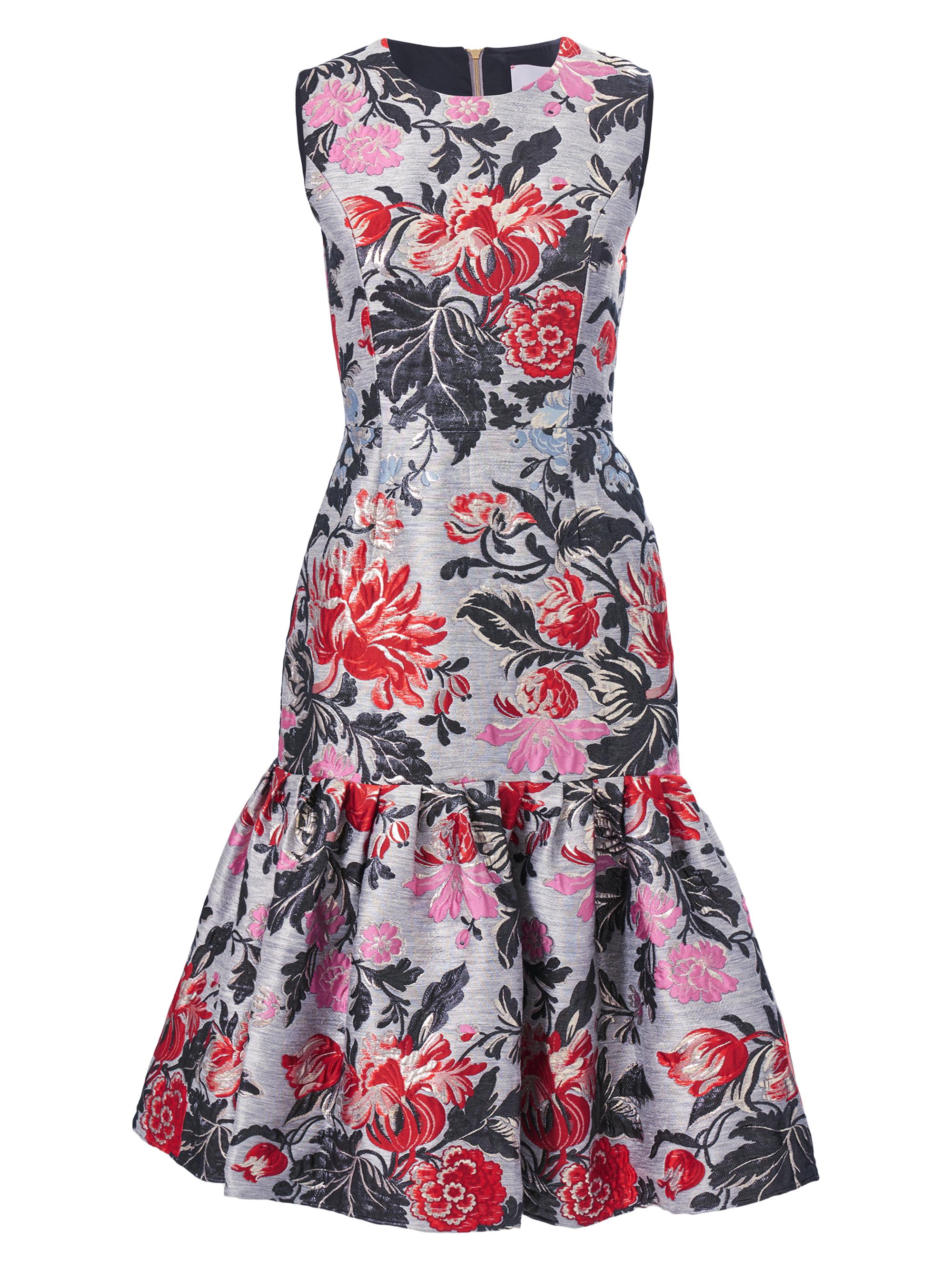 statement midi dress Women's Living Out Loud Poppy Red & Pink Cotton V-Neck Midi Dress | Size: Xs