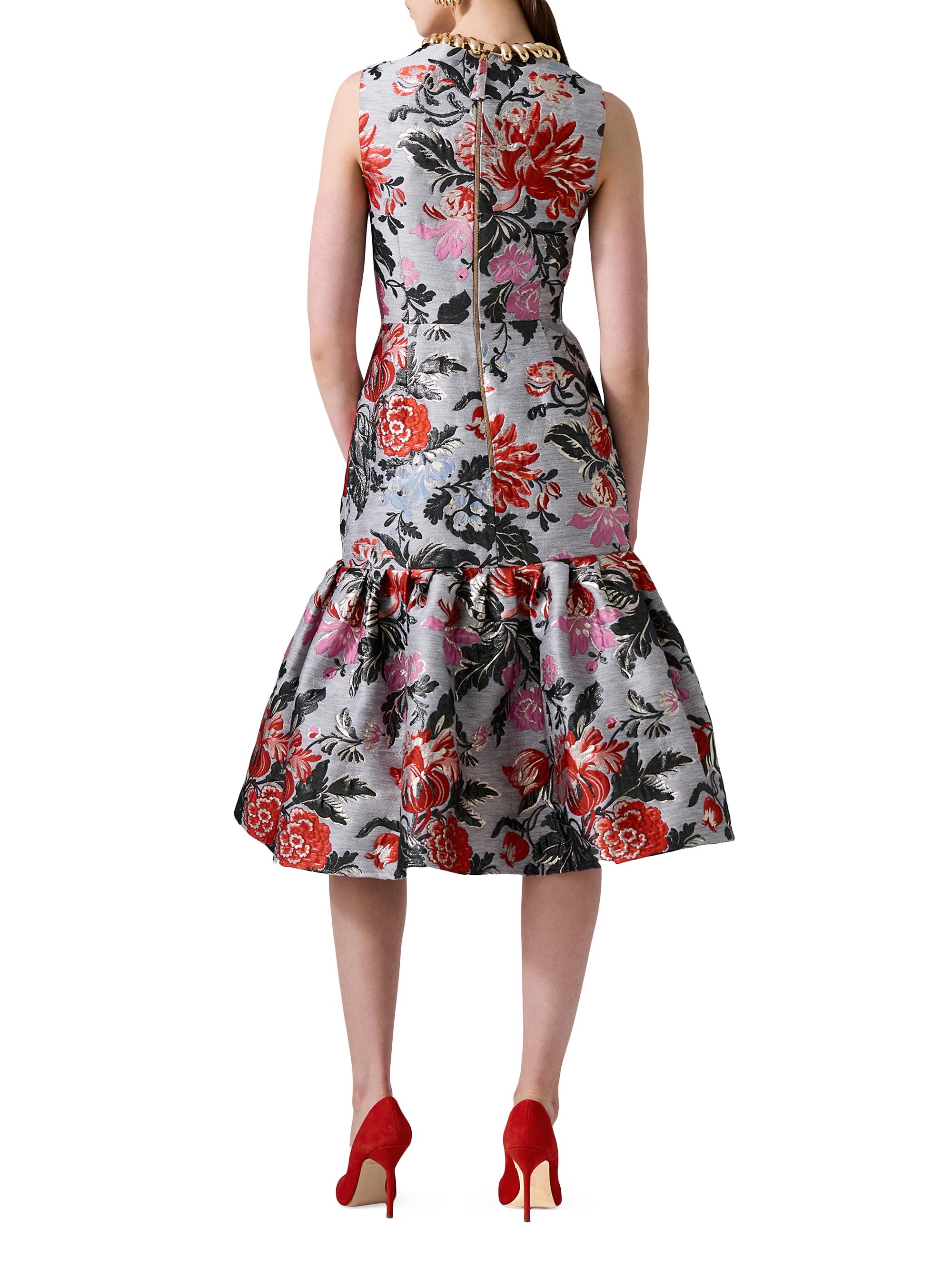 Two-Way Gathered Flare Dress floral M 限定 Two-Way Gathered Flare
