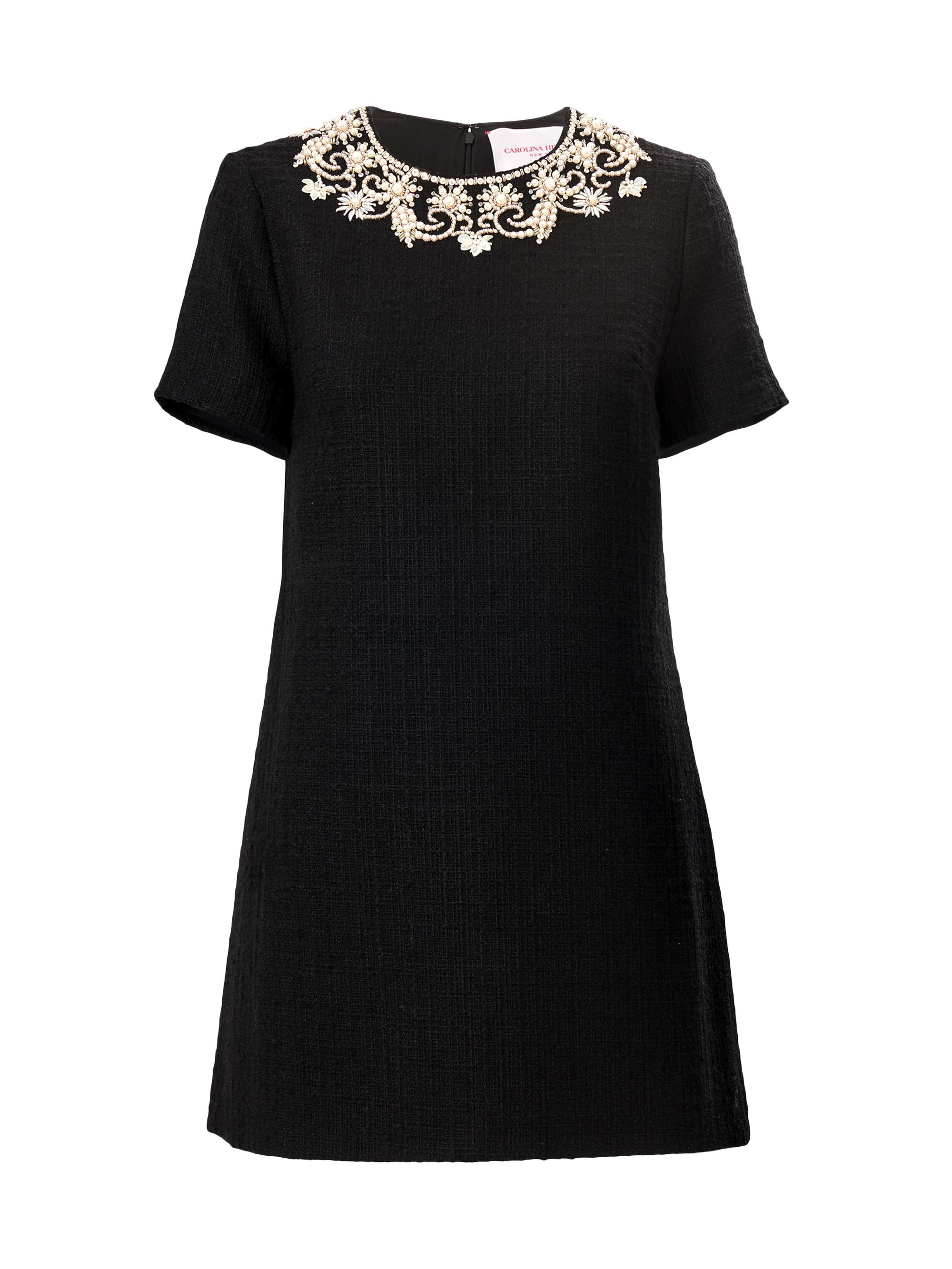 Carolina Herrera Women's Embellished Shift Minidress - Black Multi