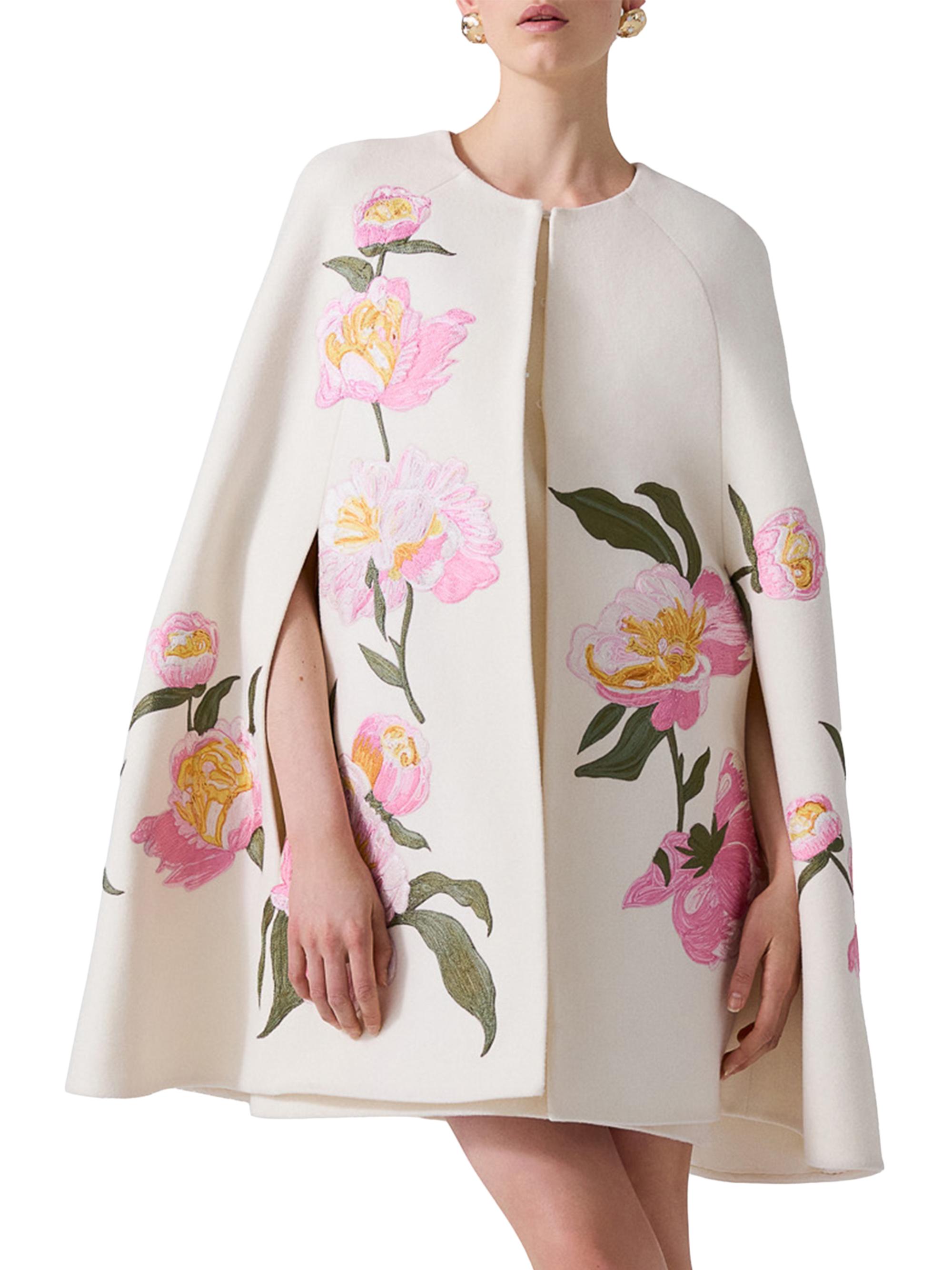 Carolina Herrera Wool-Cashmere Cape Jacket | Saks Fifth Avenue