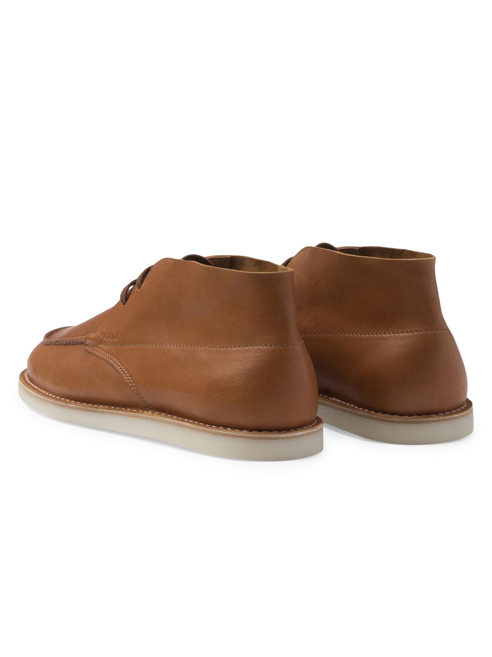 Shop Prada Nappa Leather Chukka Boots | Saks Fifth Avenue
