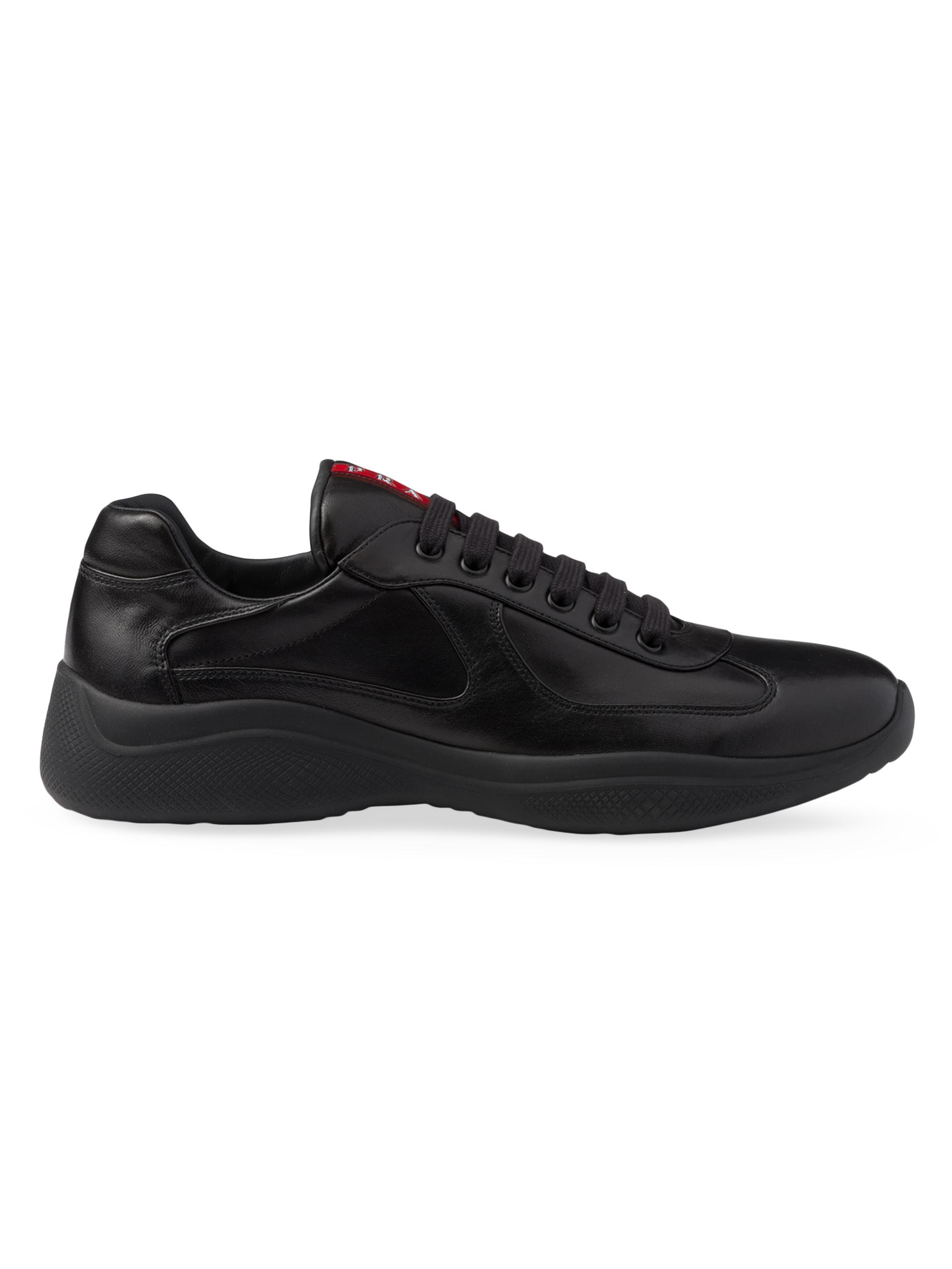 Prada Men's America's Cup Nappa Leather Sneakers - Black