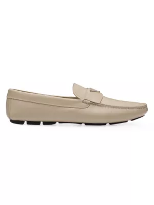 Saffiano Leather Driver Loafers