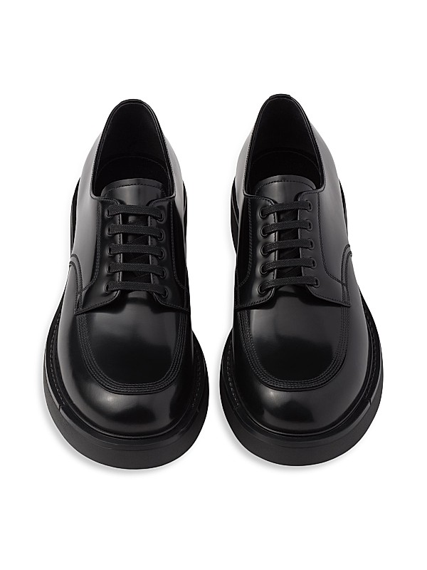 Shop Prada Brushed Leather Derby Shoes | Saks Fifth Avenue Shop Prada Brushed Leather Derby Shoes | Saks Fifth Avenue