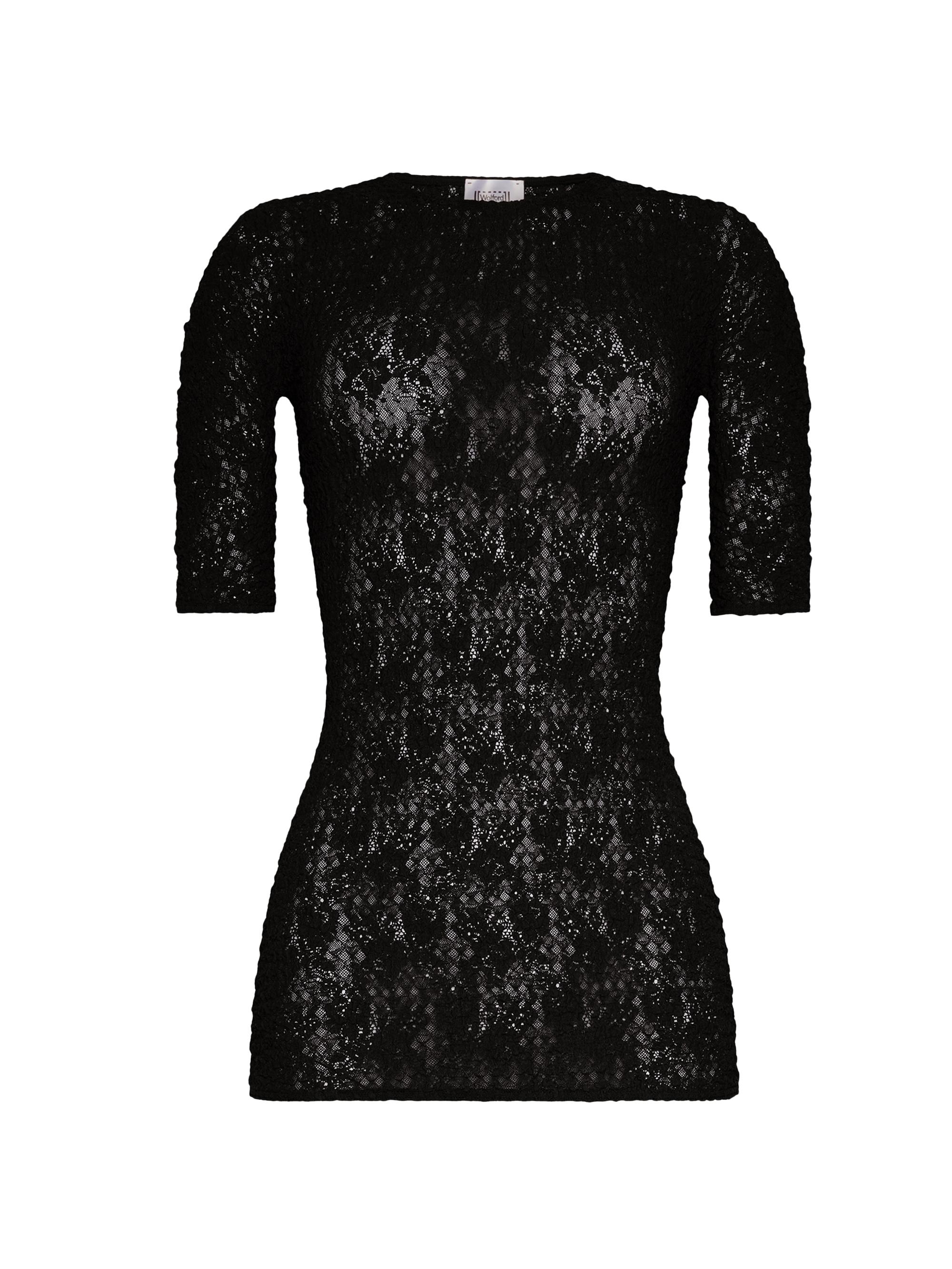 Wolford Women's Floral Lace Short-Sleeve Top - Black