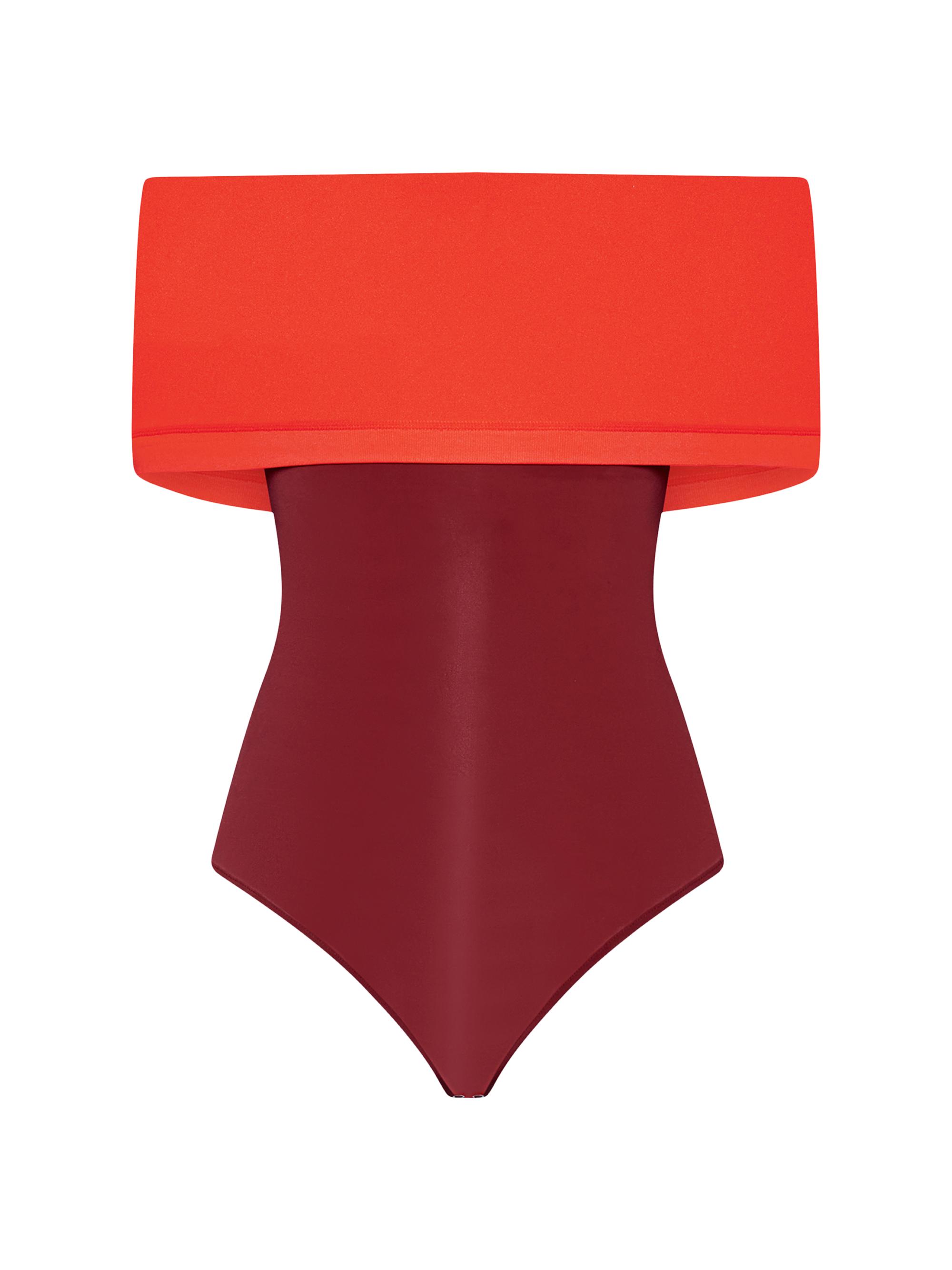 Wolford Women's Fatal Off-The-Shoulder Bodysuit - Coral Merlot