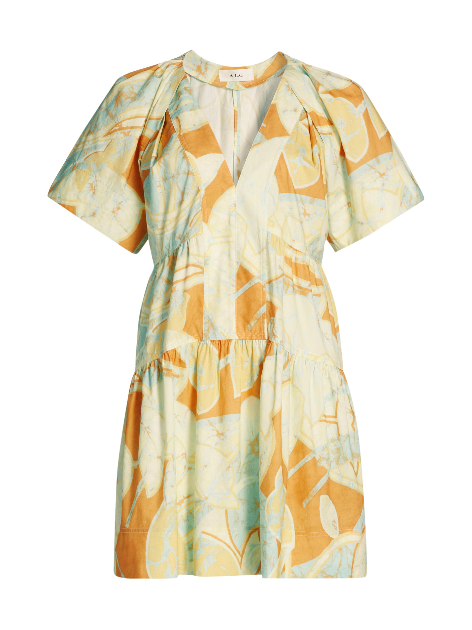 A.L.C. Women's Camila Abstract V-Neck Minidress - Cumin Sea Glass
