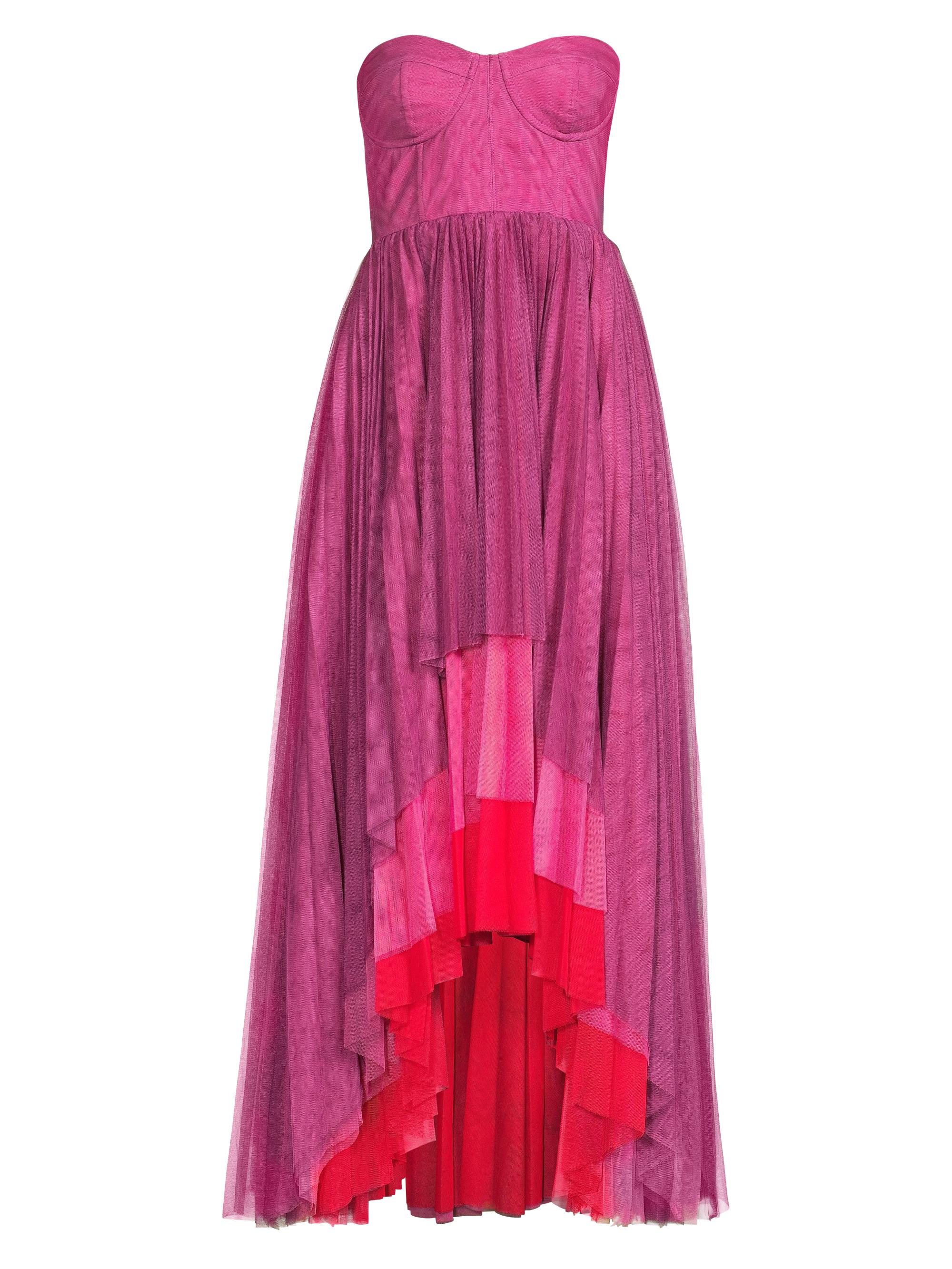 Hutch Women's Calloway Strapless Tiered Gown - Purple Pink Grenadine