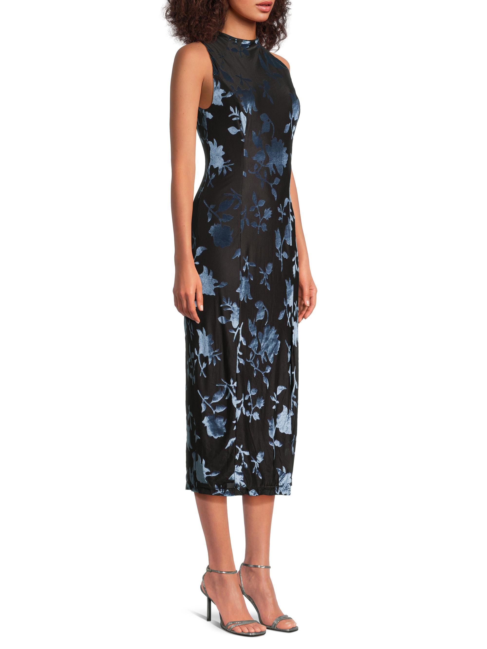 chinese dress ladies Heloise Solid Velvet Burnout Maxi Dress Black / M