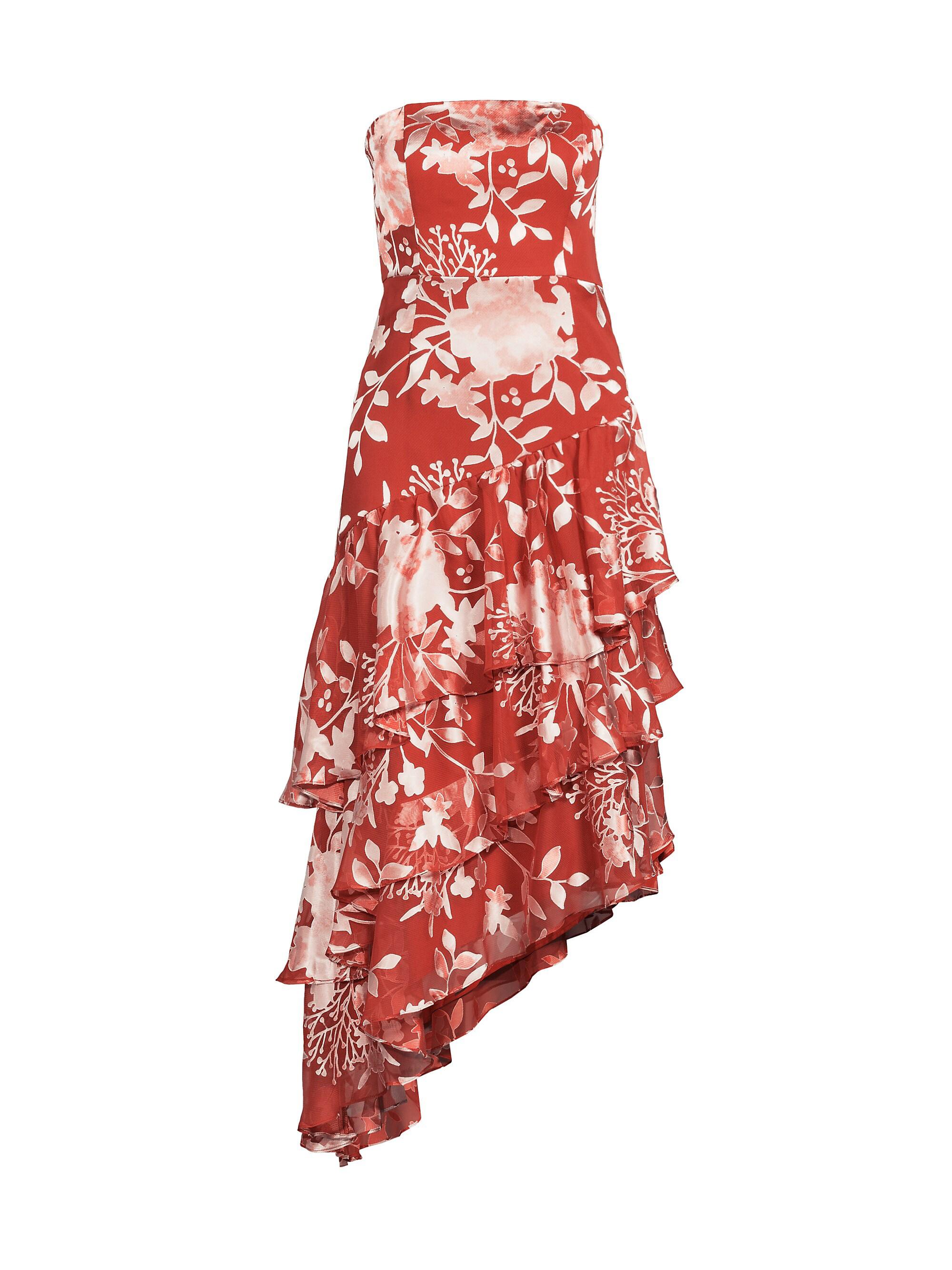 Hutch Women's Vanina Floral Strapless Midi-Dress - Clay Chinoiserie Bouquet