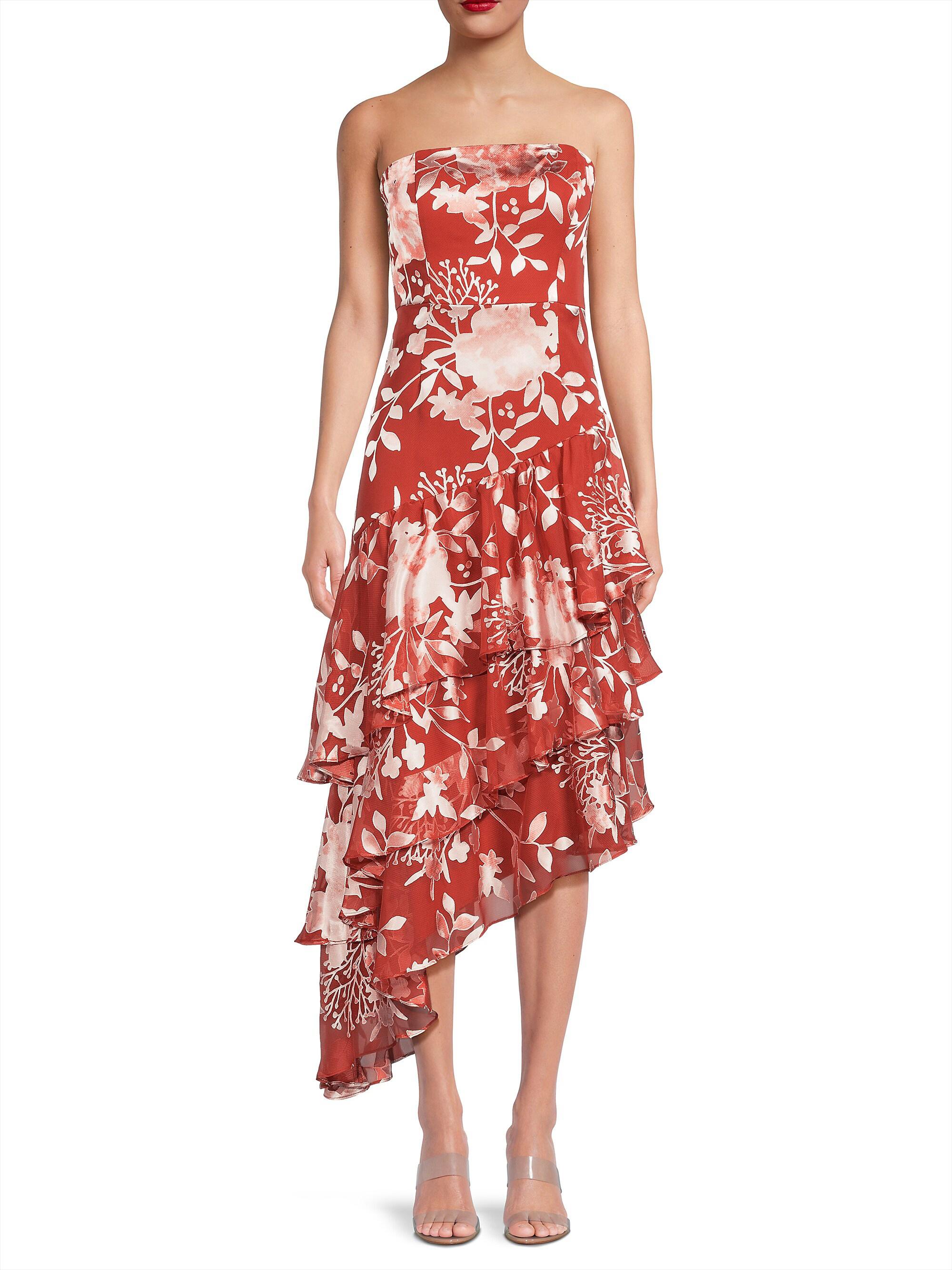Hutch Vanina Floral Strapless Midi-Dress | Saks Fifth Avenue