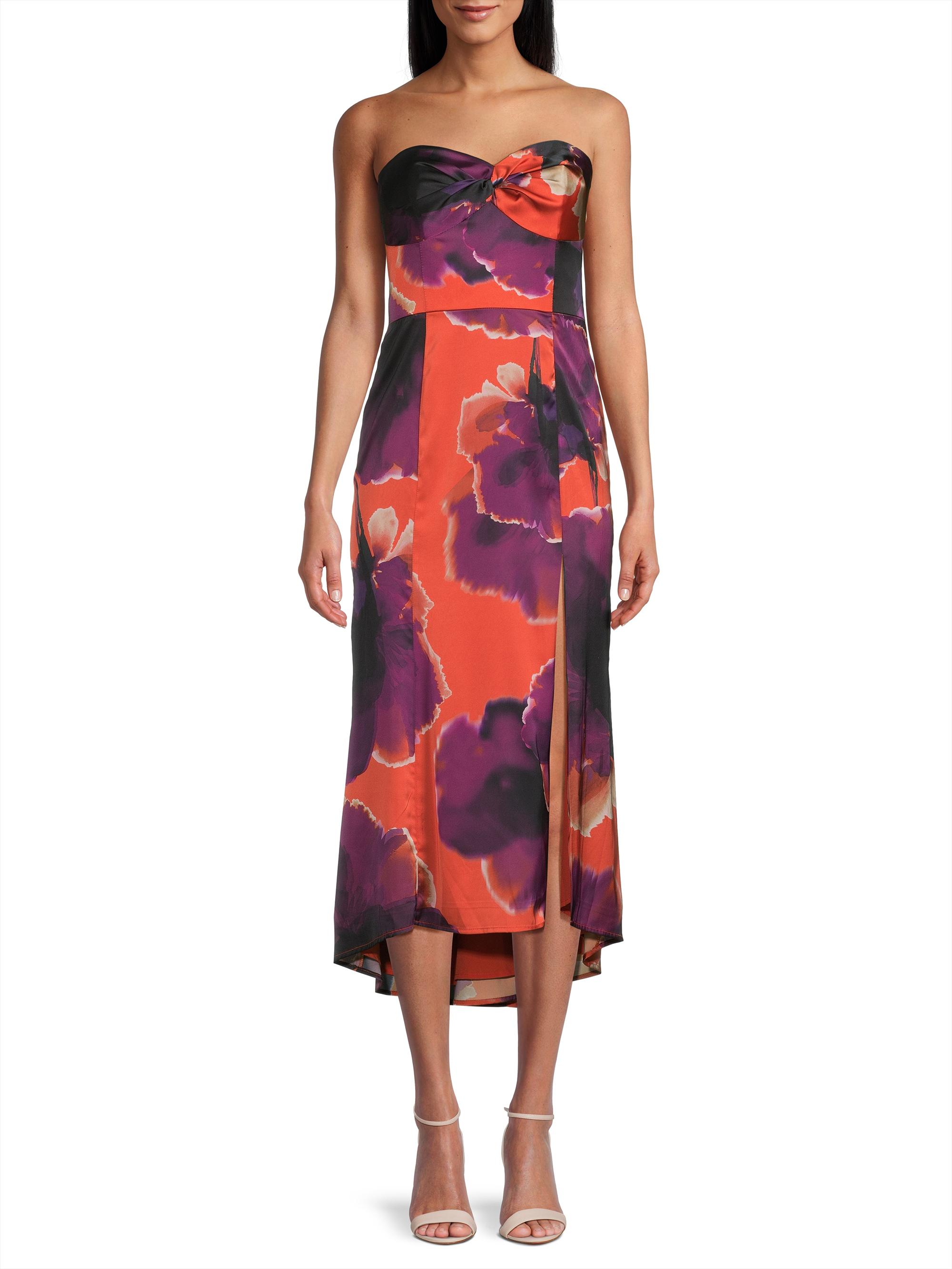 fitted midi dress with slit Trina Turk Women's Mochi Sleeveless Midi Dress in Blue size 14
