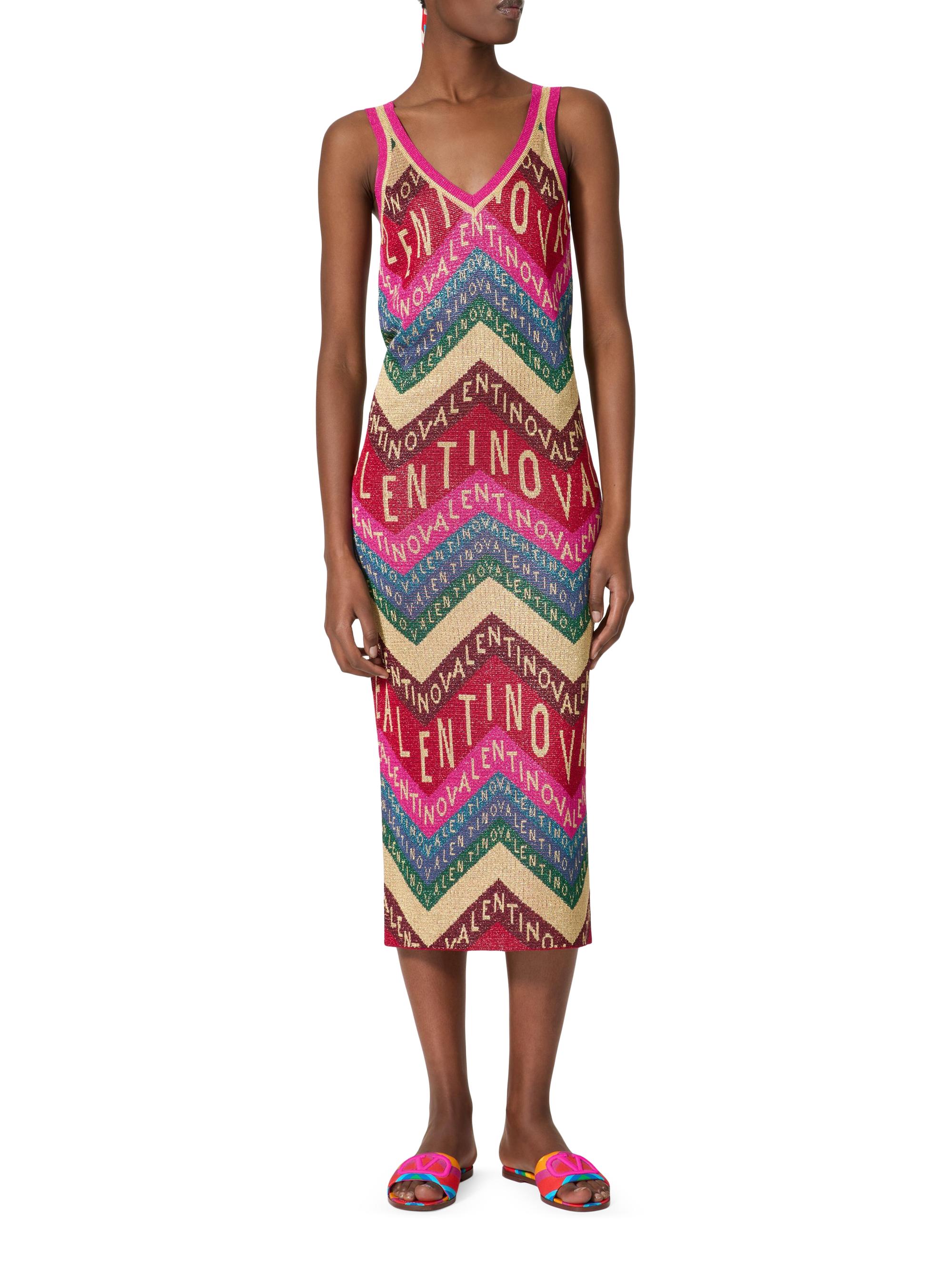 Valentino Garavani Chevron Lurex Dress | Saks Fifth Avenue