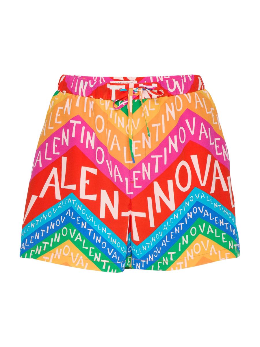 Valentino Garavani Crepe De Chine Chevron 24 Shorts | Saks