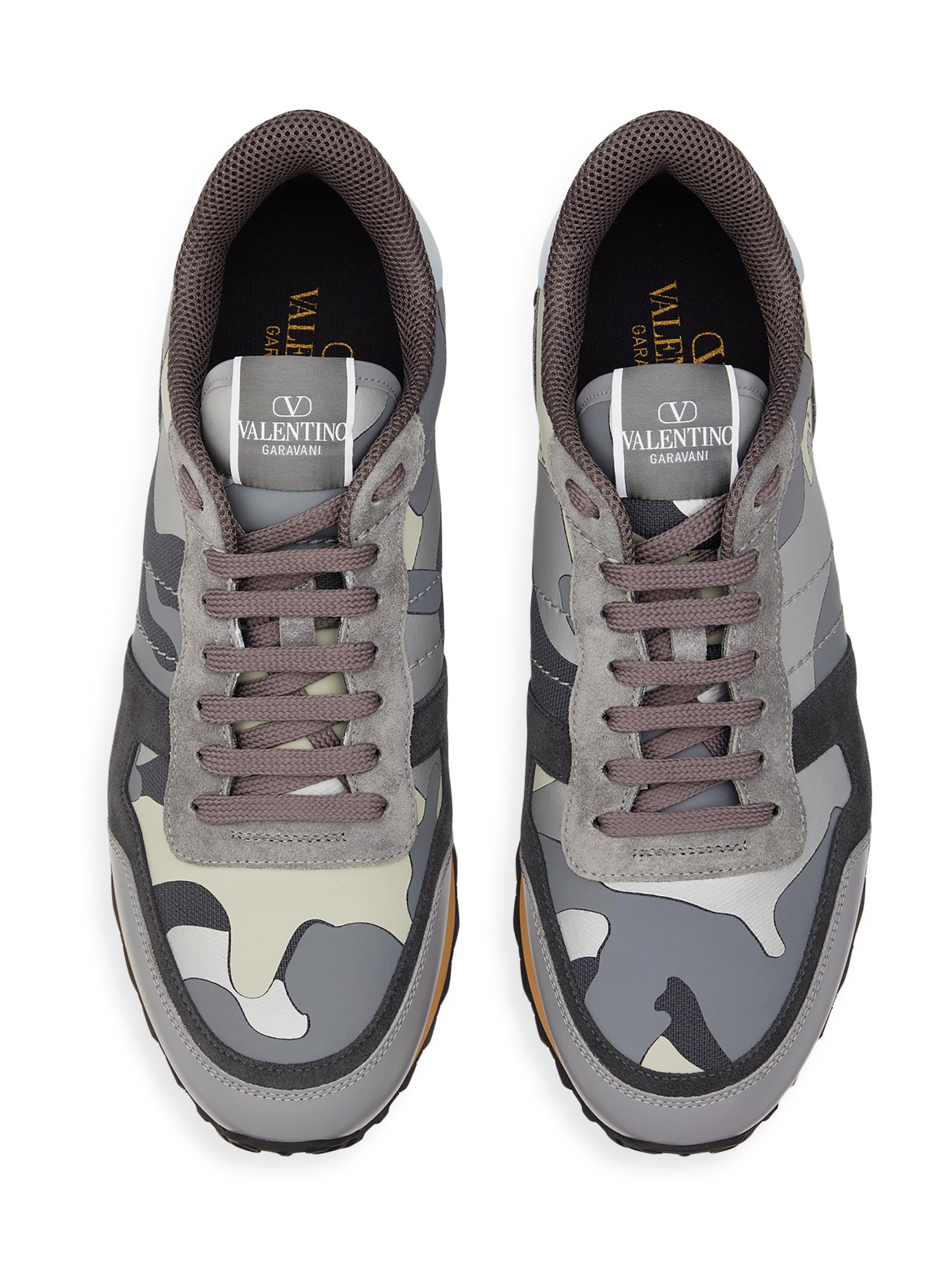 Valentino Garavani Rockrunner Camouflage Sneakers in Nappa Fabric - Main Image