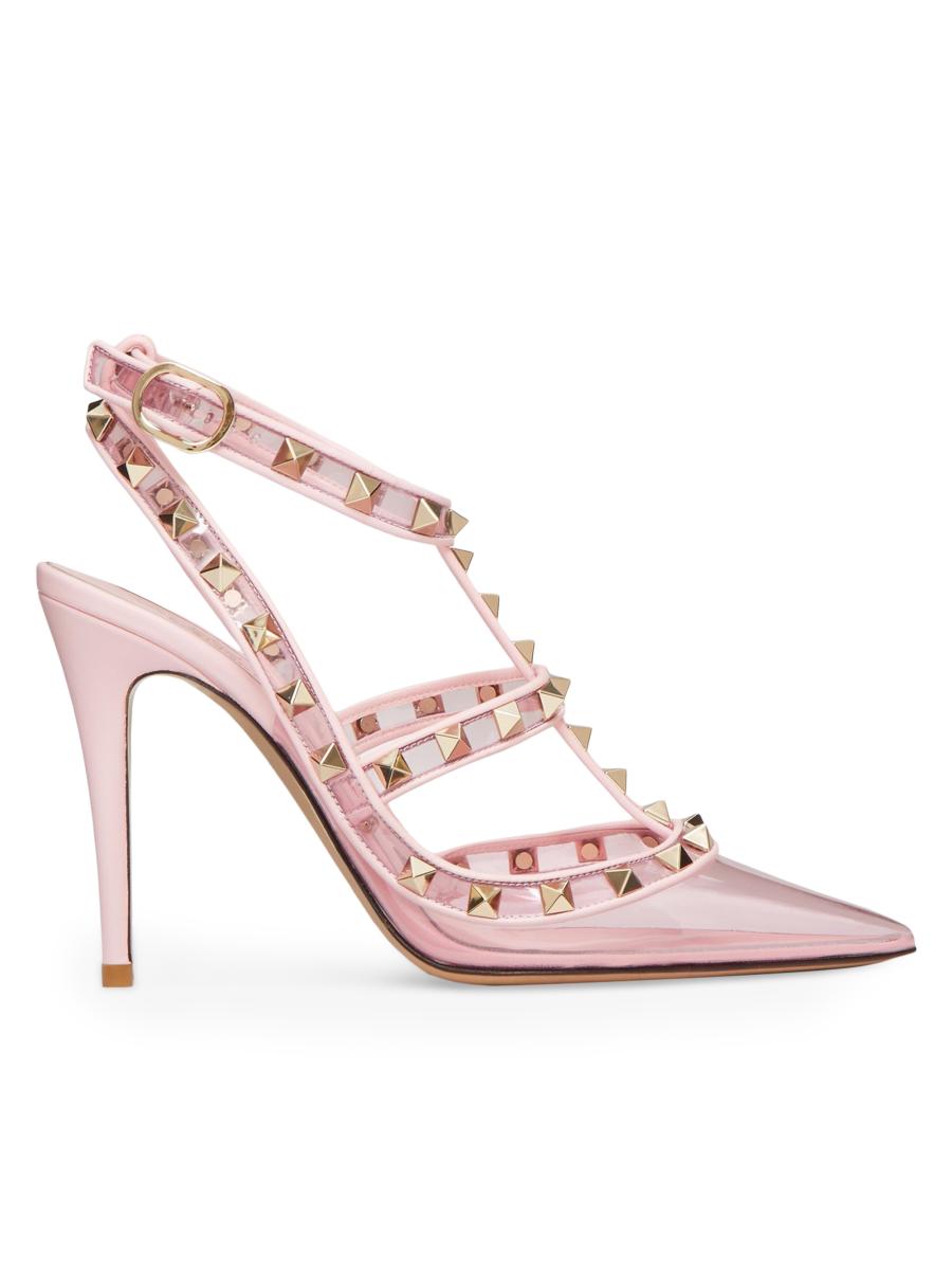 Valentino Garavani Rockstud Pumps with Straps in Transparent
