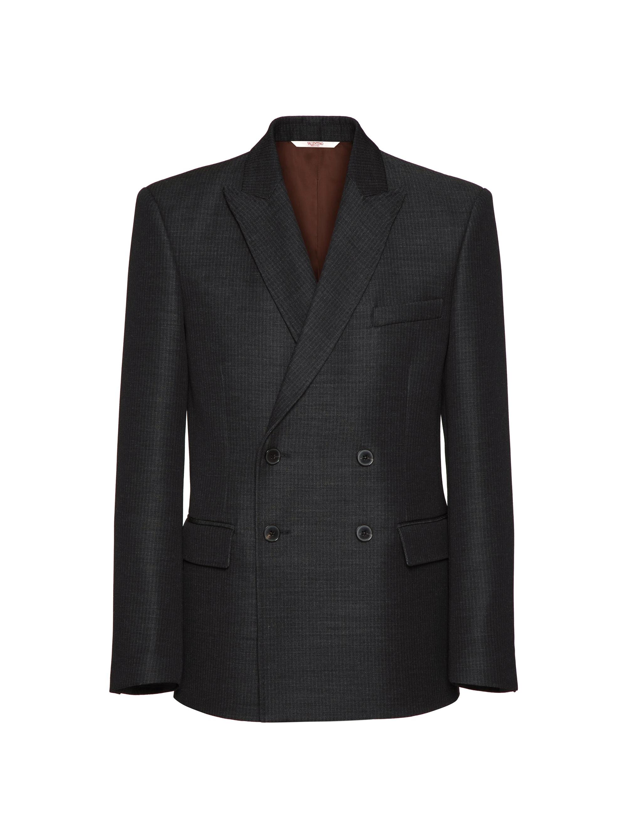 Valentino Garavani Men's Double-Breasted Wool Jacket - Grey
