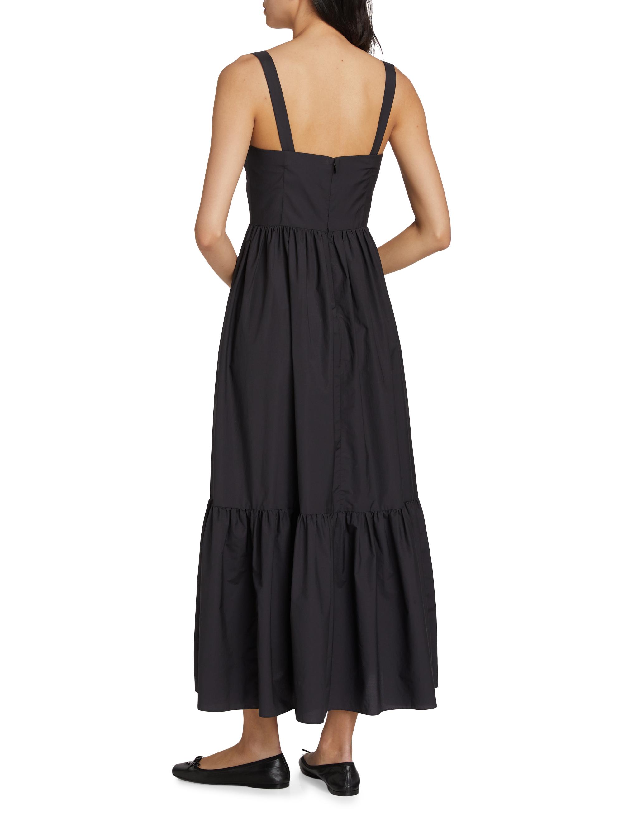 Theory Cotton-Blend Tiered Midi-Dress | Saks Fifth Avenue