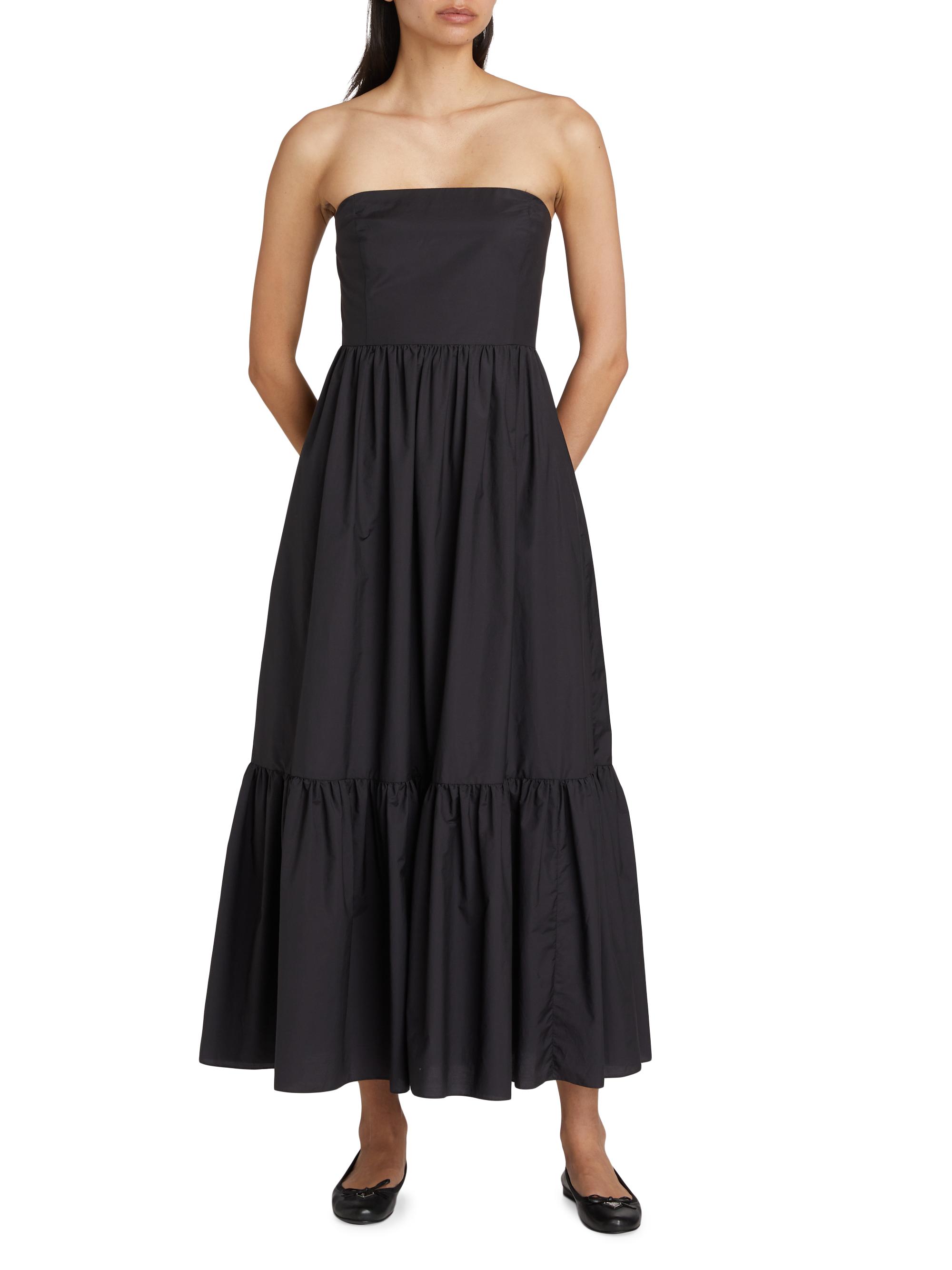 Theory Cotton-Blend Tiered Midi-Dress | Saks Fifth Avenue
