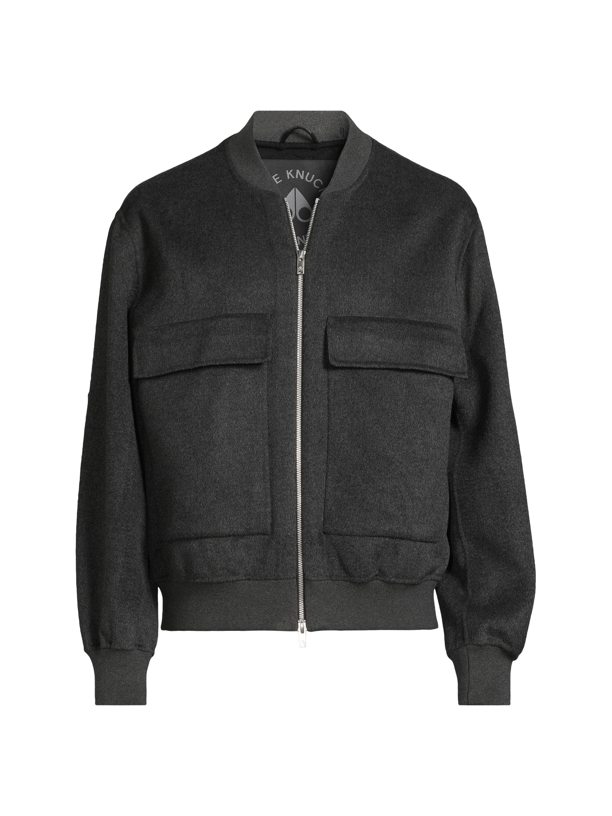 Moose Knuckles Men's Alder Wool Bomber Jacket - Charcoal With Black