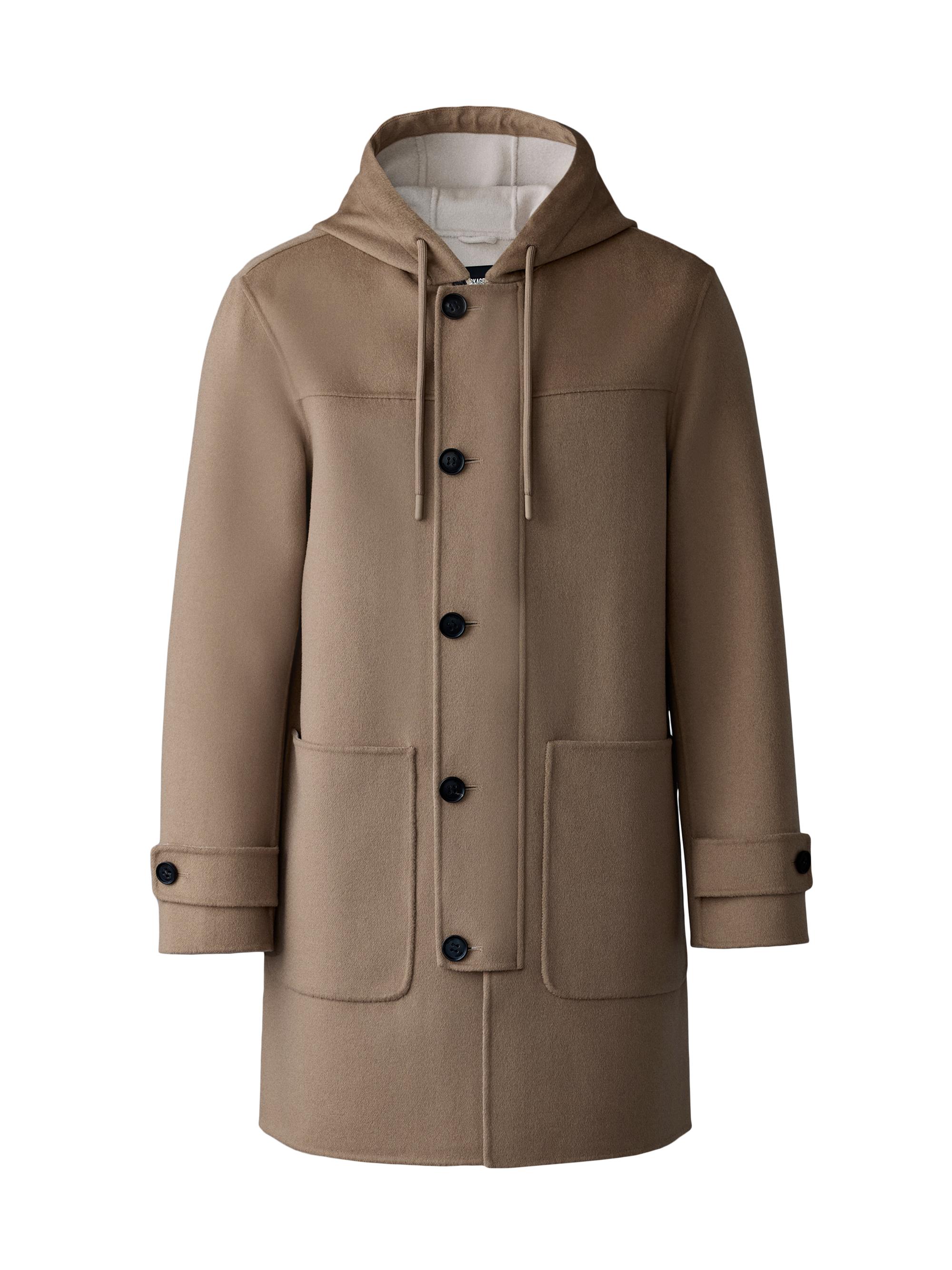 Mackage Men's Joshua Double-Face Wool Long Coat - Light Camel Trench