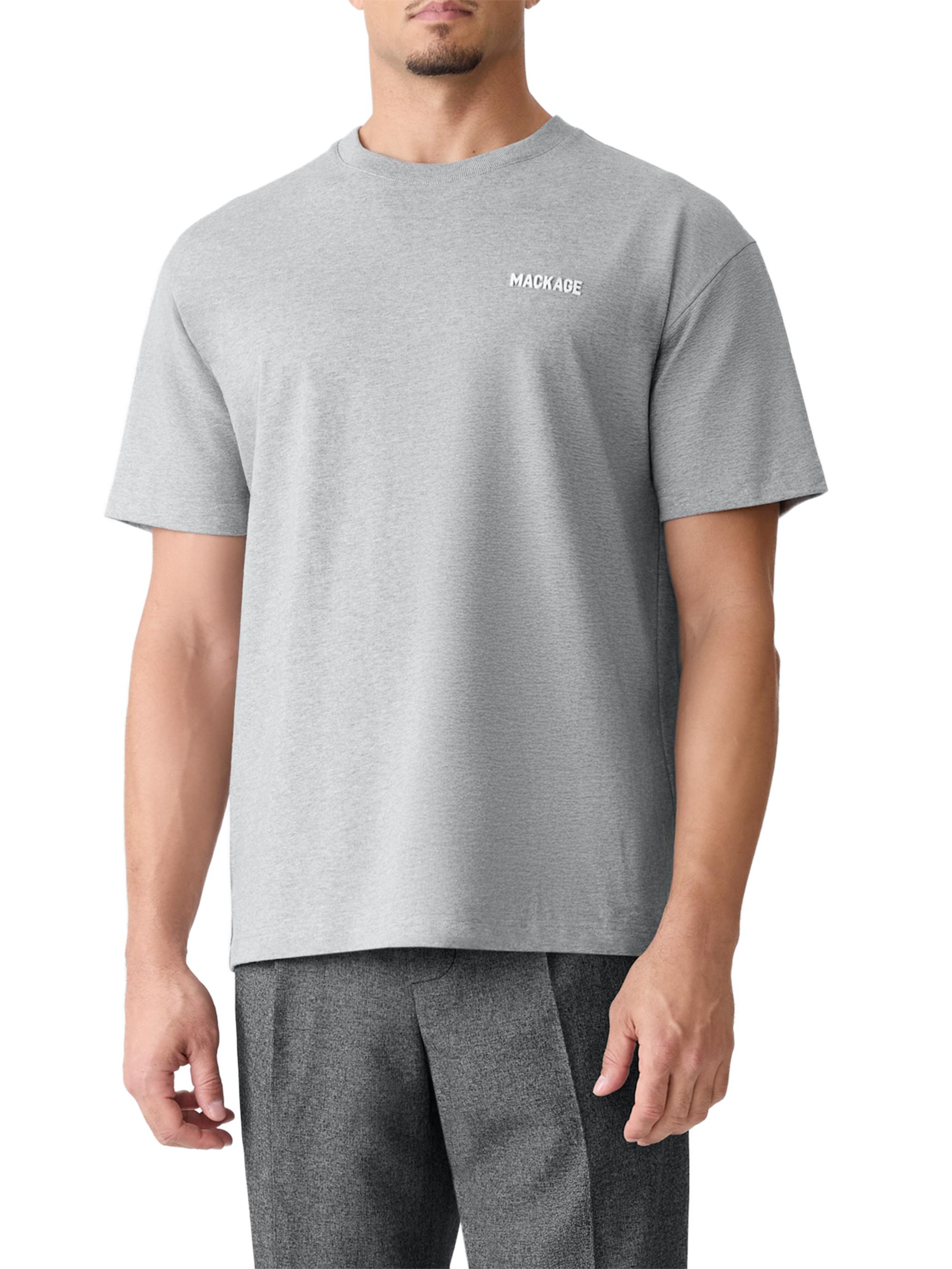 Mackage Men's Tee-R Silicone Logo T-Shirt - Light Grey Mix