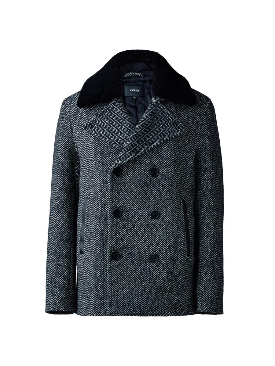 Shearling Collar Mackage Black Wool Coat MACKAGE'Andie' Fur Hooded Coat, Wool, Nylon And Cashmere