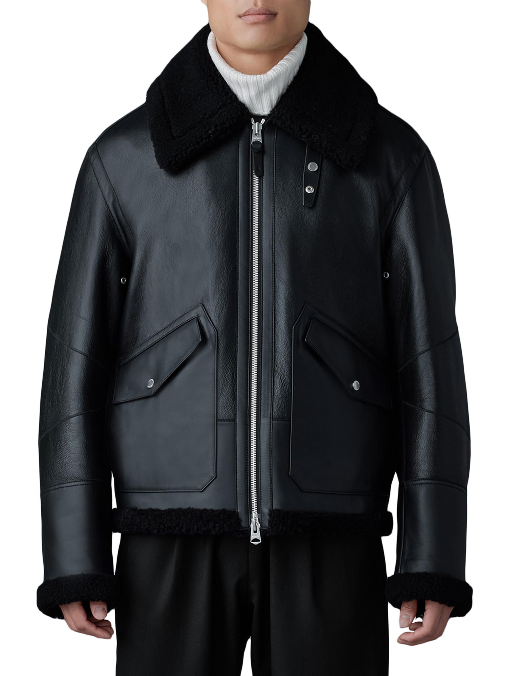Atlas Shearling & Leather Aviator Jacket
