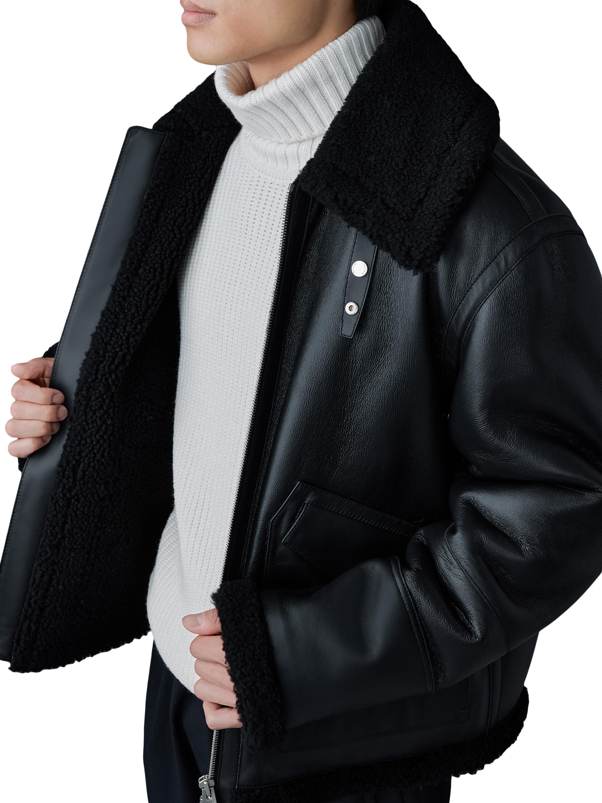 Mackage Atlas Shearling & Leather Aviator Jacket | Saks Fifth Avenue