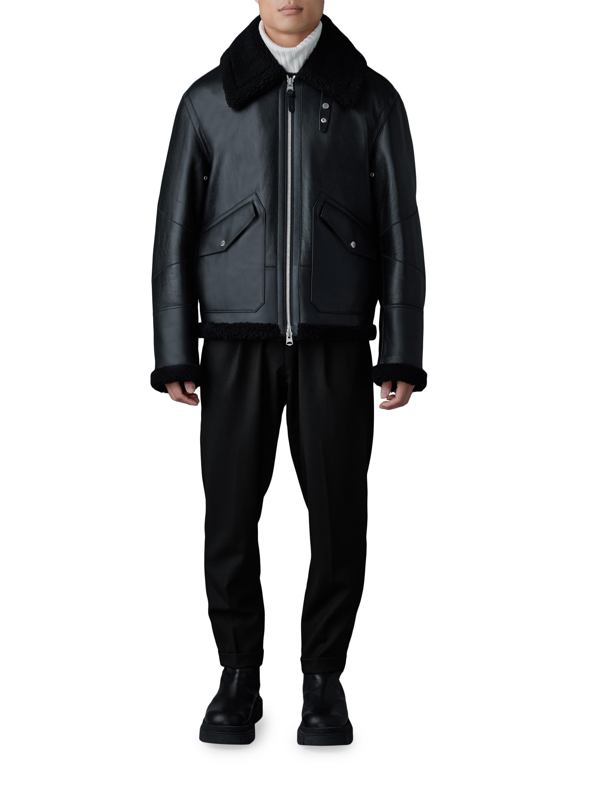 Atlas Shearling & Leather Aviator Jacket