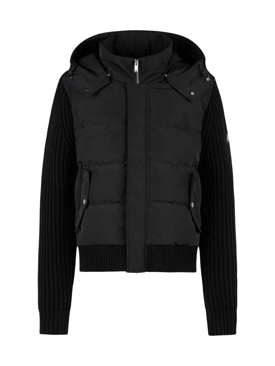 Moose Knuckles Men's Maple Hybrid Mixed-media Bomber Jacket In Black