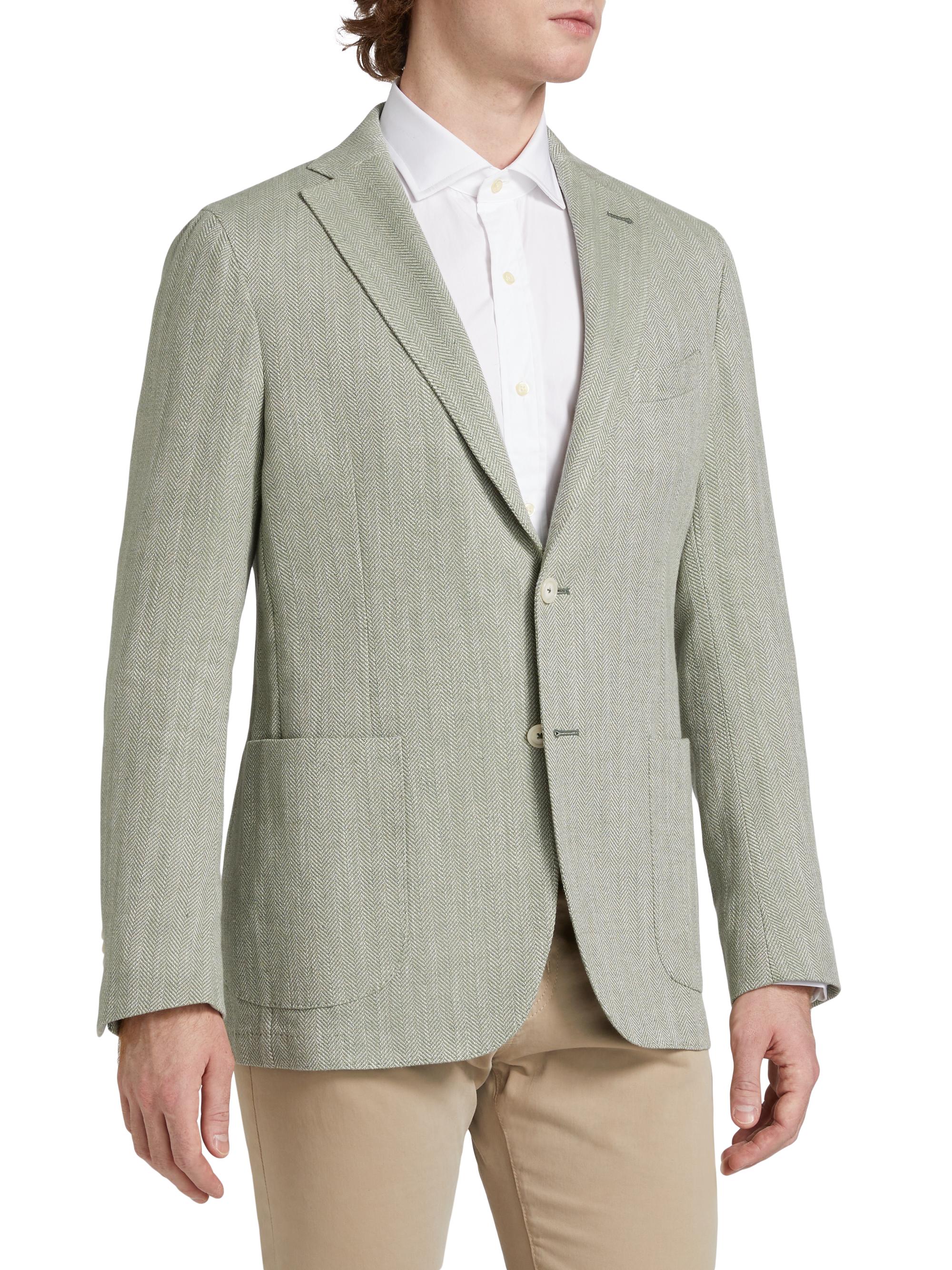 Saks Fifth Avenue COLLECTION Solid Herringbone Jacket | Saks Fifth