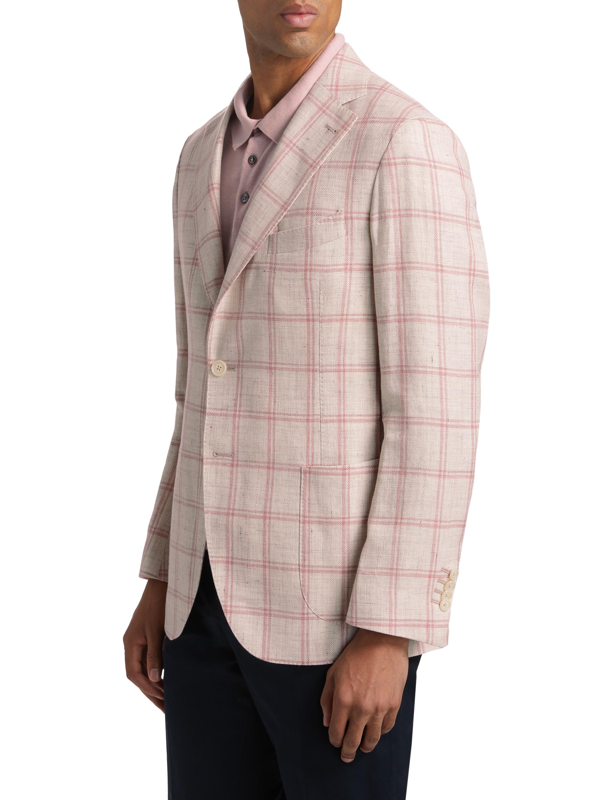 Saks Fifth Avenue COLLECTION Windowpane Check Linen-Wool Single