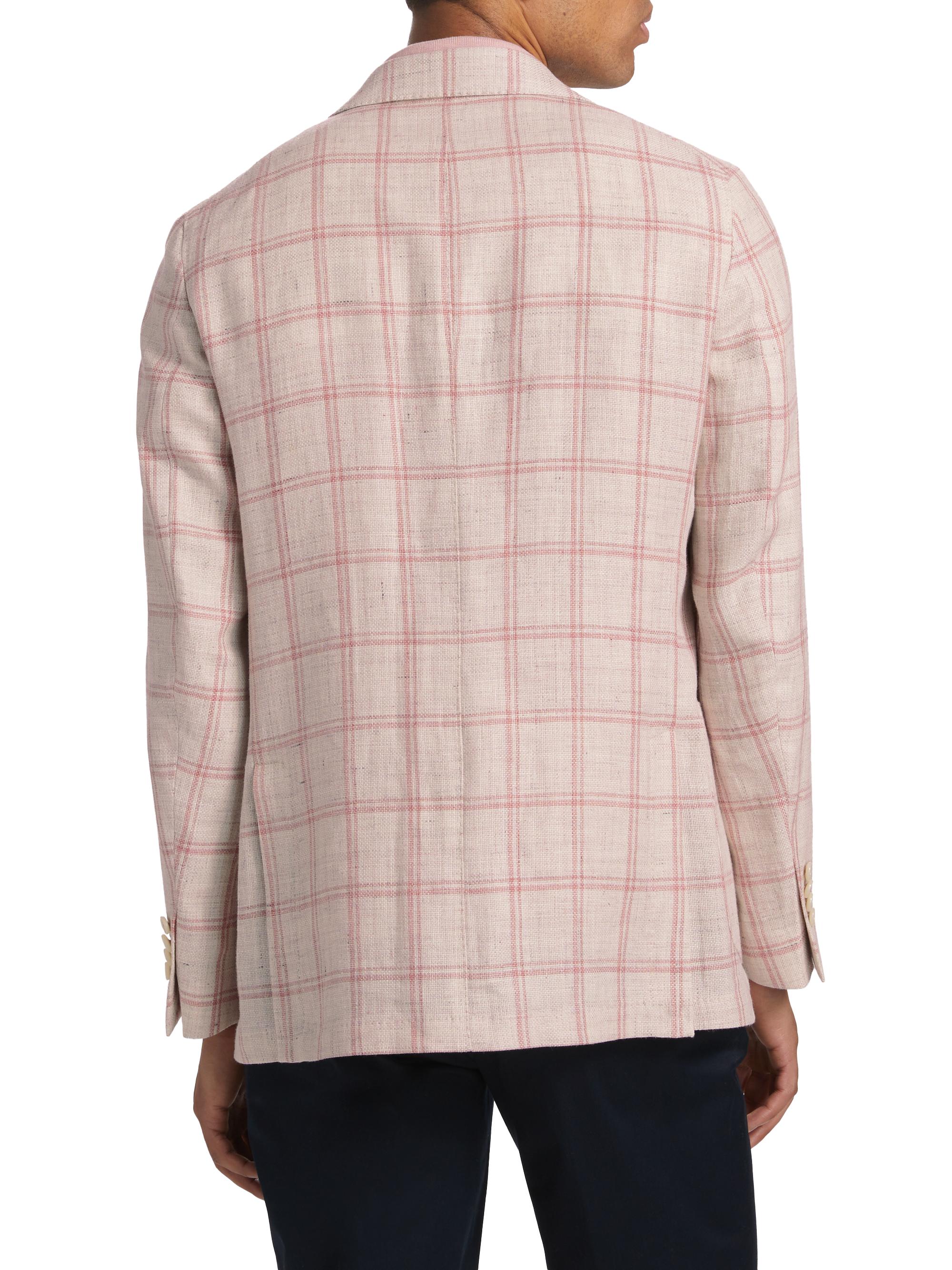 Saks Fifth Avenue COLLECTION Windowpane Check Linen-Wool Single