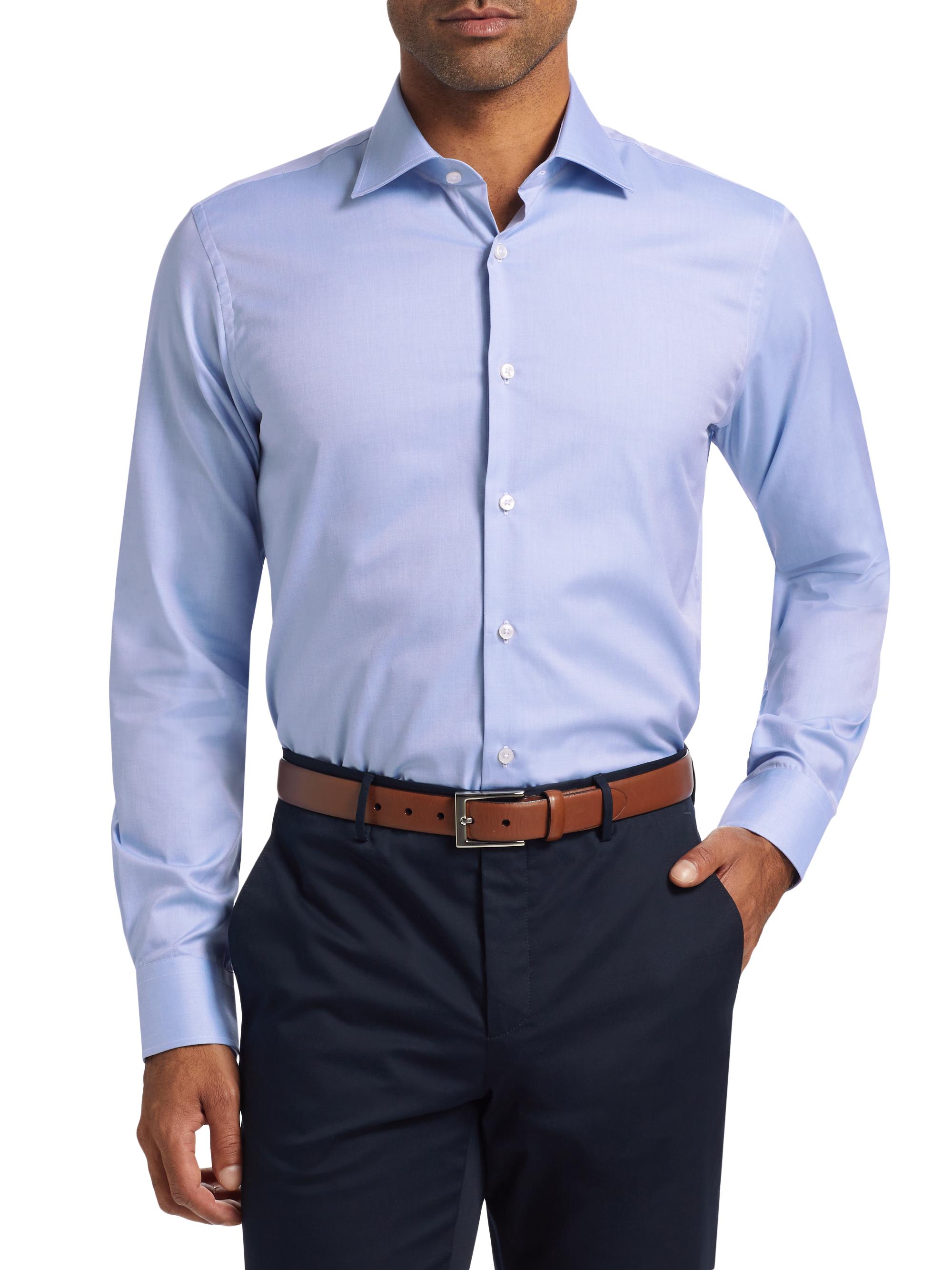 saks fifth avenue men's dress shirts Saks Fifth Avenue Dress Shirt Mens 15.5 32/33 Black Point Collar Long  Sleeve