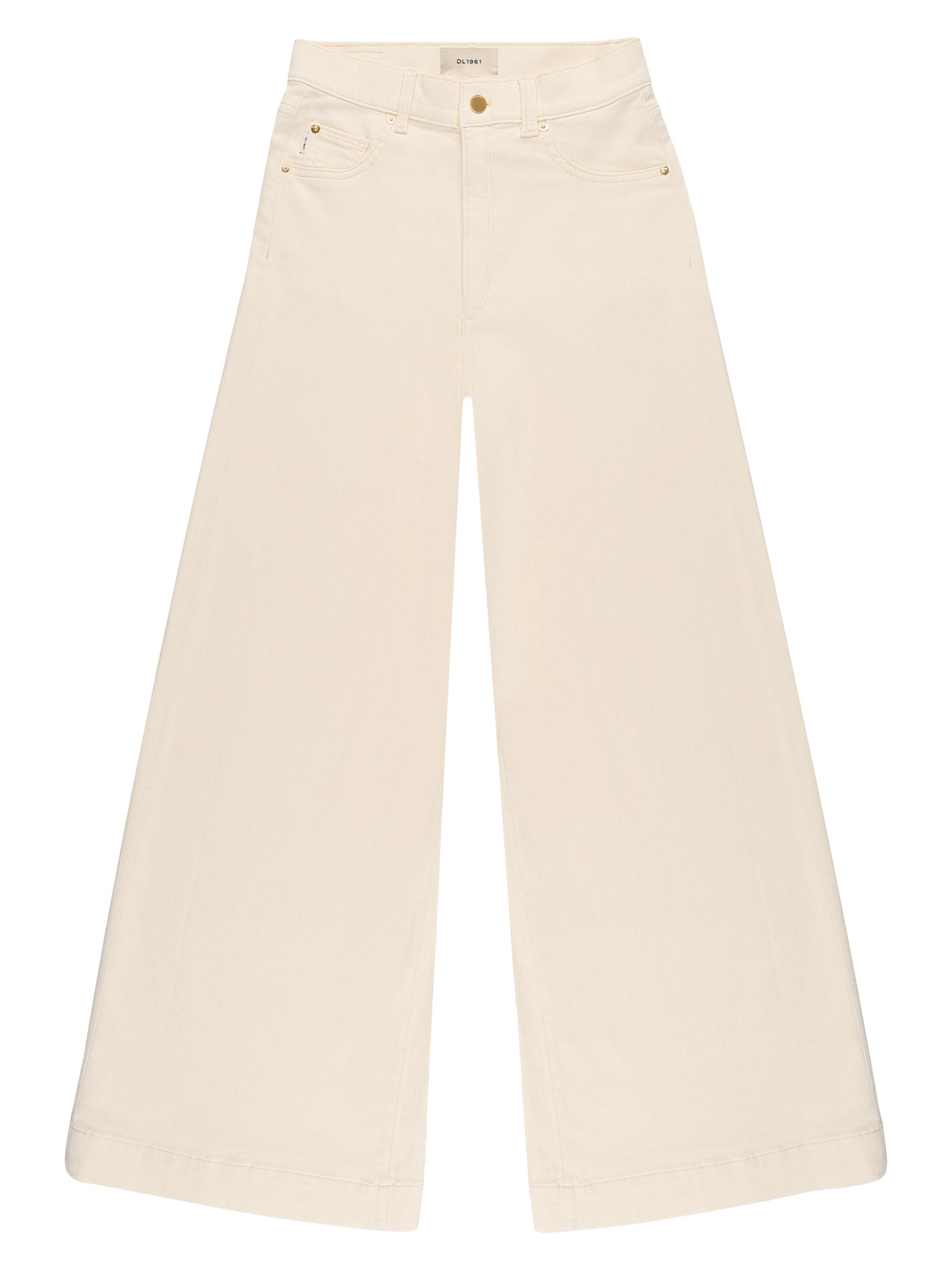 DL1961 Women's Hepburn Wide Leg Vintage Manilla Knit Jeans - Beige