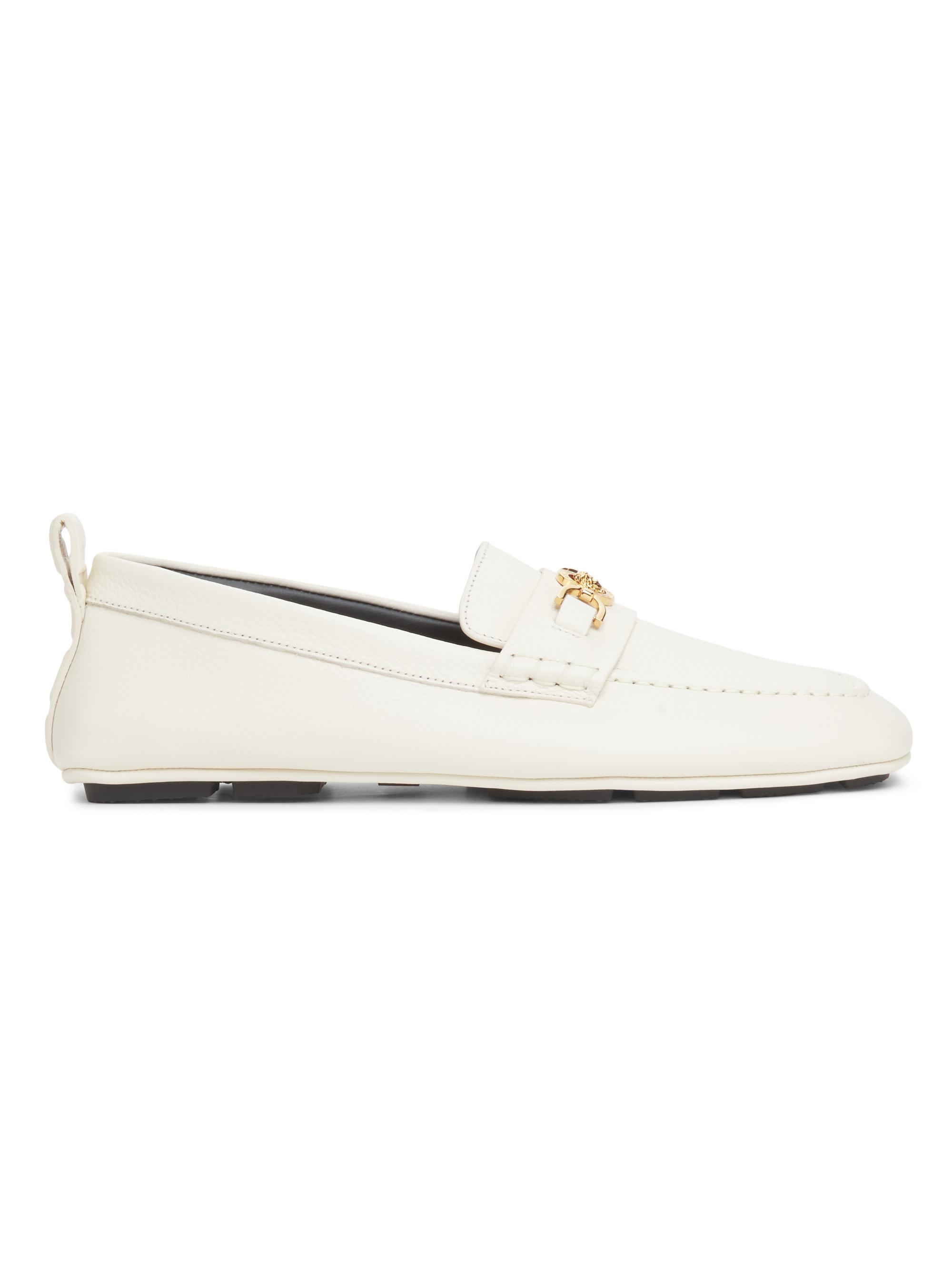 Versace Men's Medusa Leather Drivers -   Gold