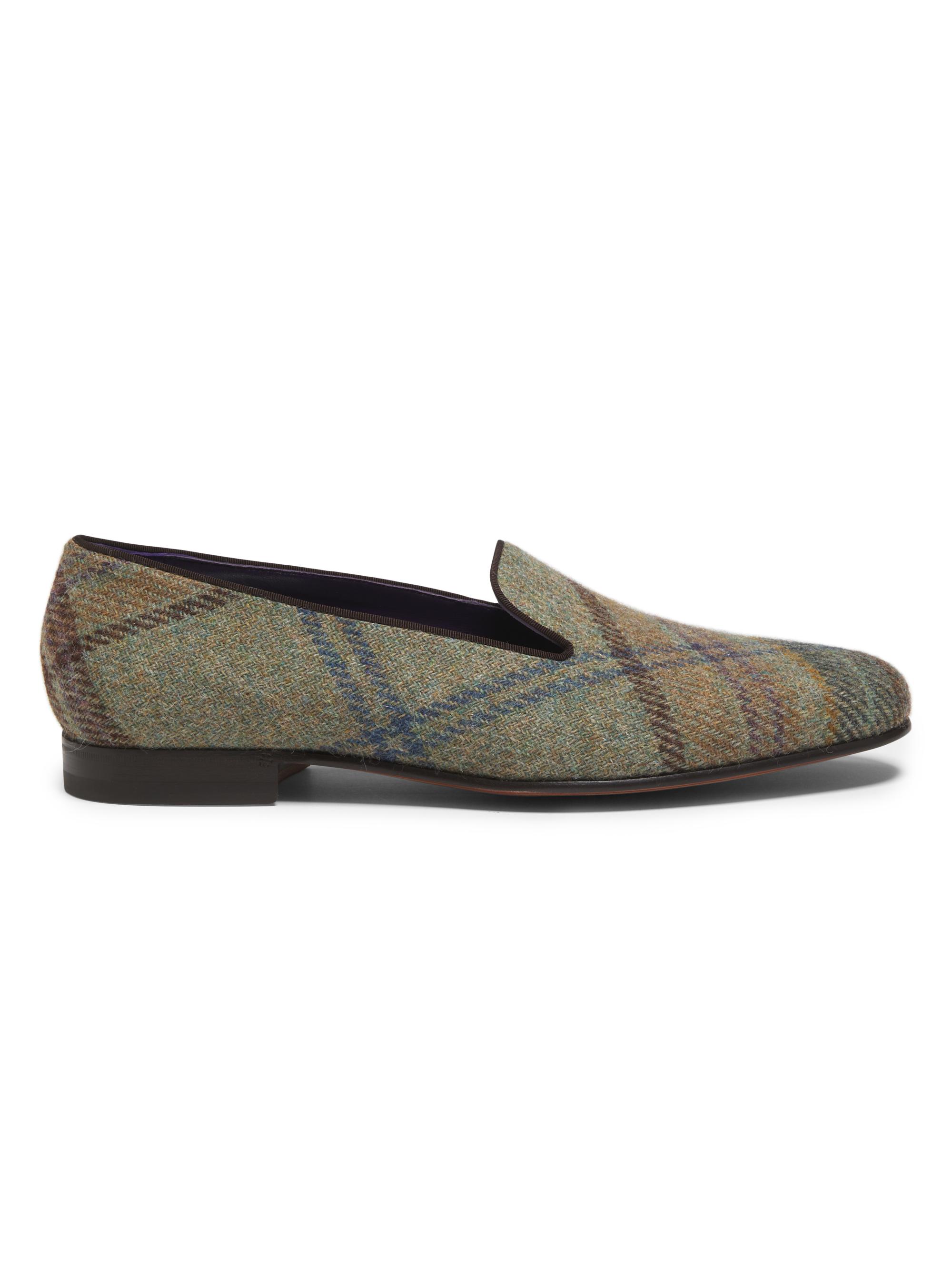Ralph Lauren Purple Label Men's Alonzo Plaid Wool Slipper