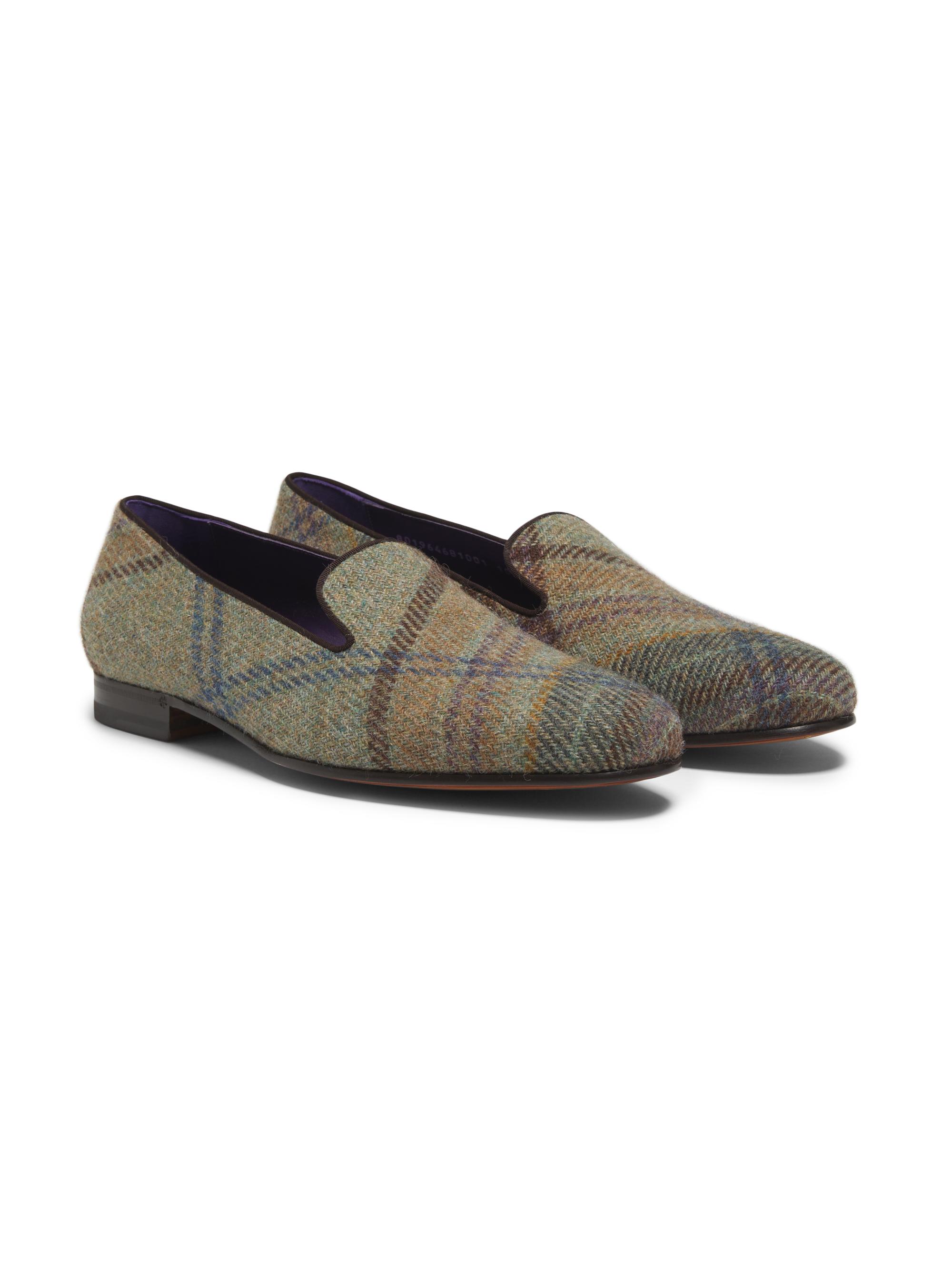 Ralph Lauren Purple Label Alonzo Plaid Wool Slipper | Saks