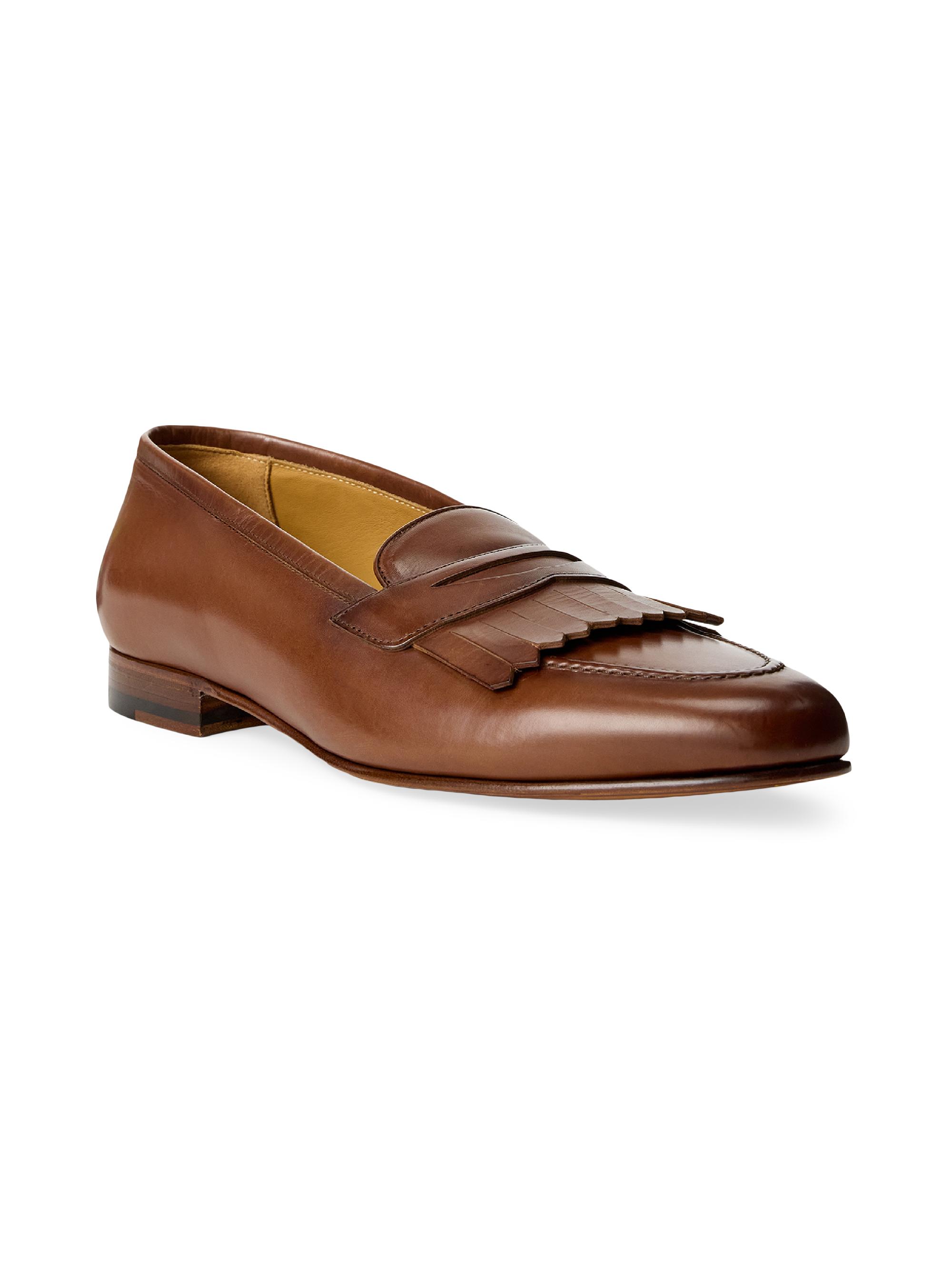 Ralph Lauren Purple Label Essex Burnished Leather Loafers | Saks
