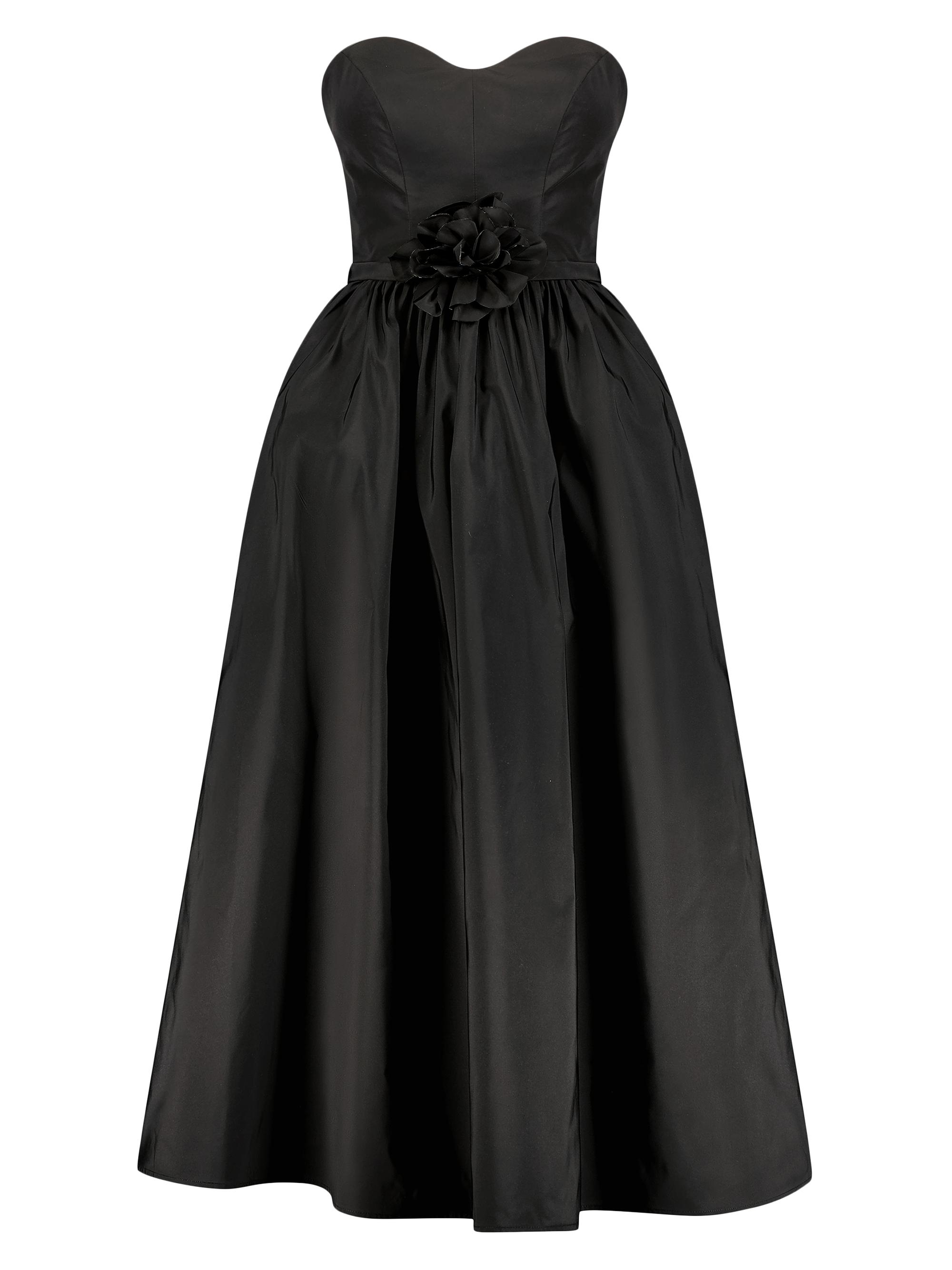 Mac Duggal Women's Appliquéd Faille Fit & Flare Midi-Dress - Black