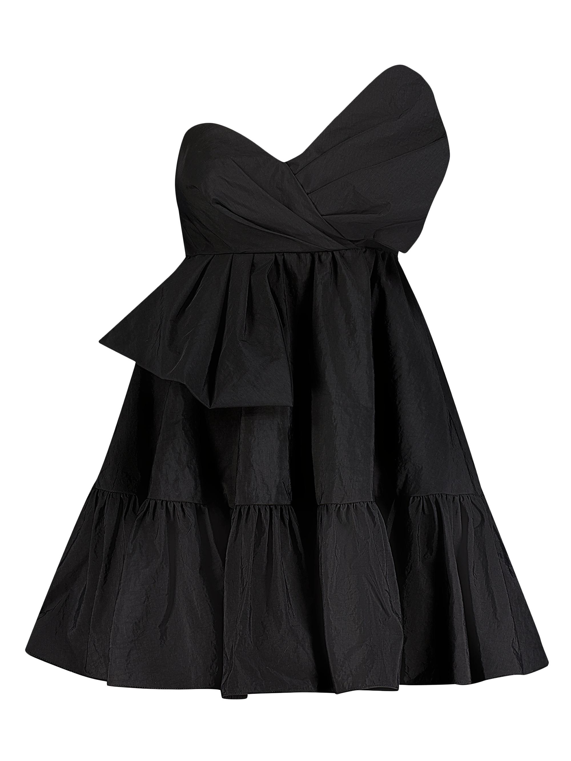 Mac Duggal Women's Faille Twist-Bow A-Line Minidress - Black