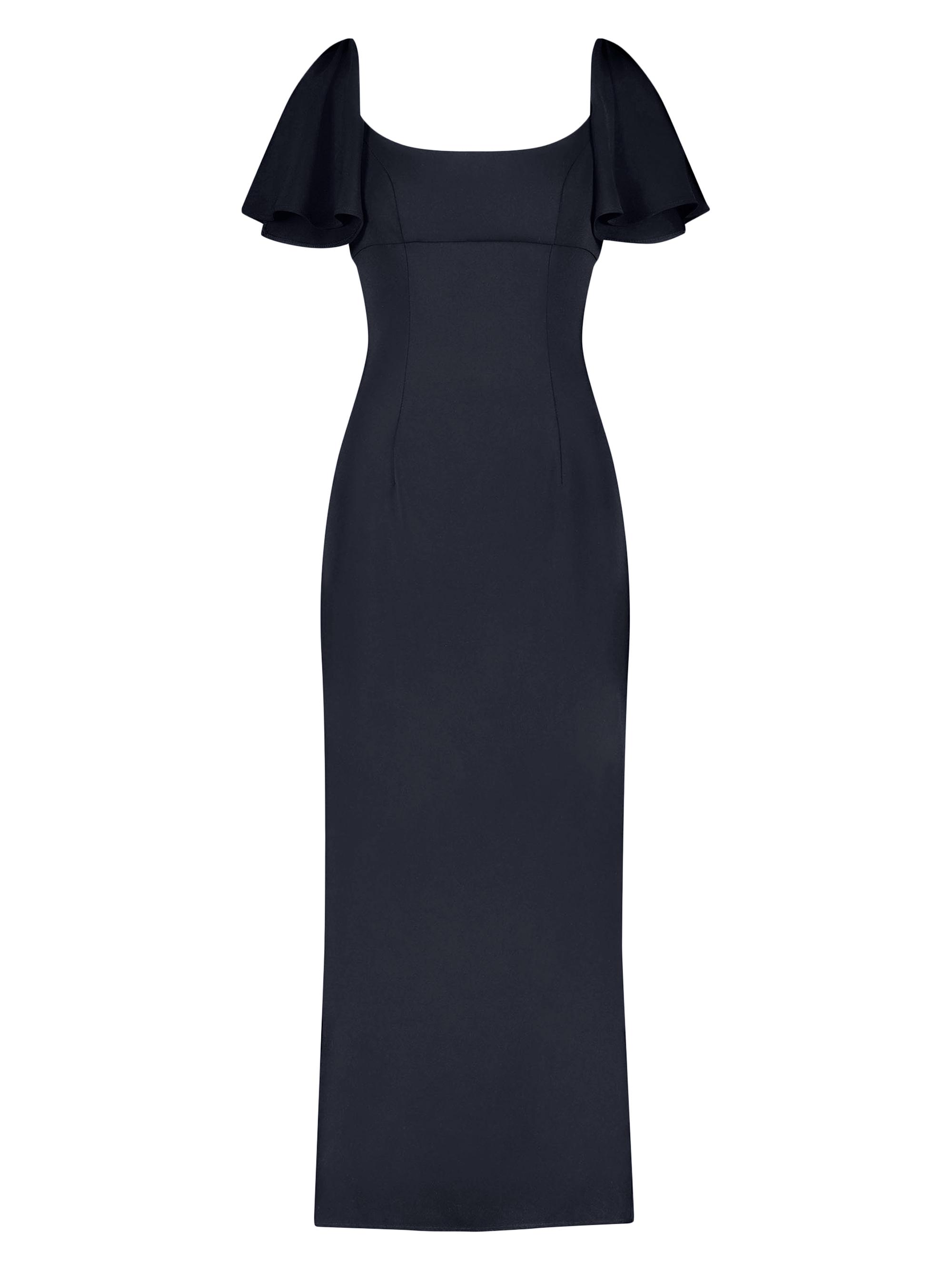 Mac Duggal Women's Darted Crepe Ruffled-Sleeve Gown - Navy
