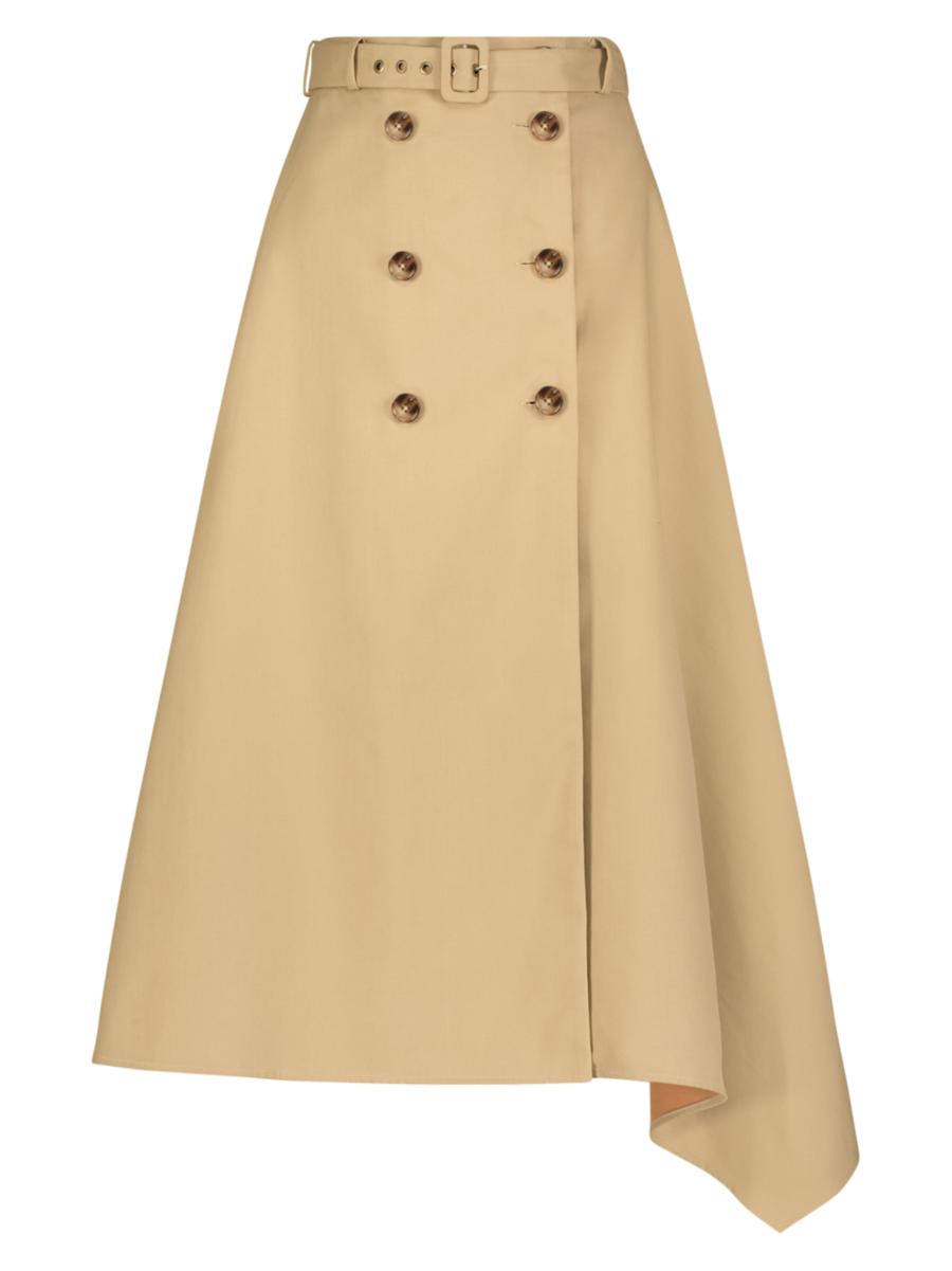 Amazon.co.jp: herlipto Belted Wrap-Effect Twill Skirt