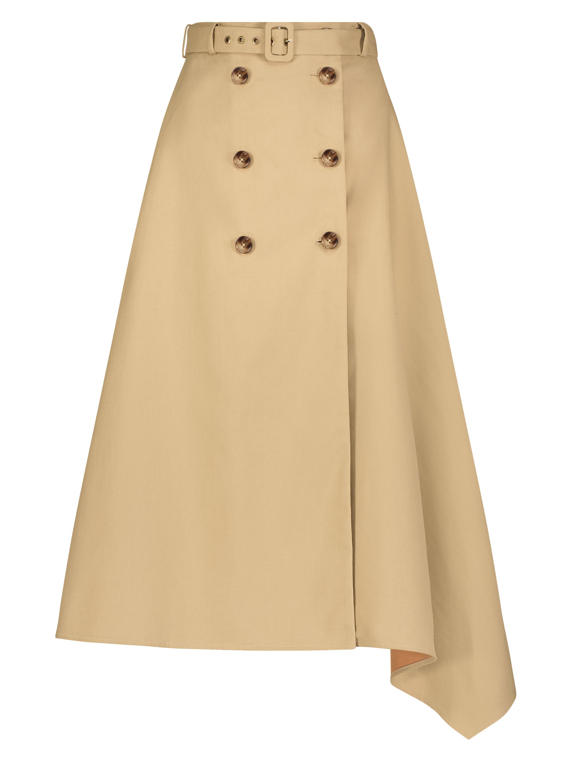 Mac Duggal Women's Twill Belted A-Line Midi-Skirt - Taupe