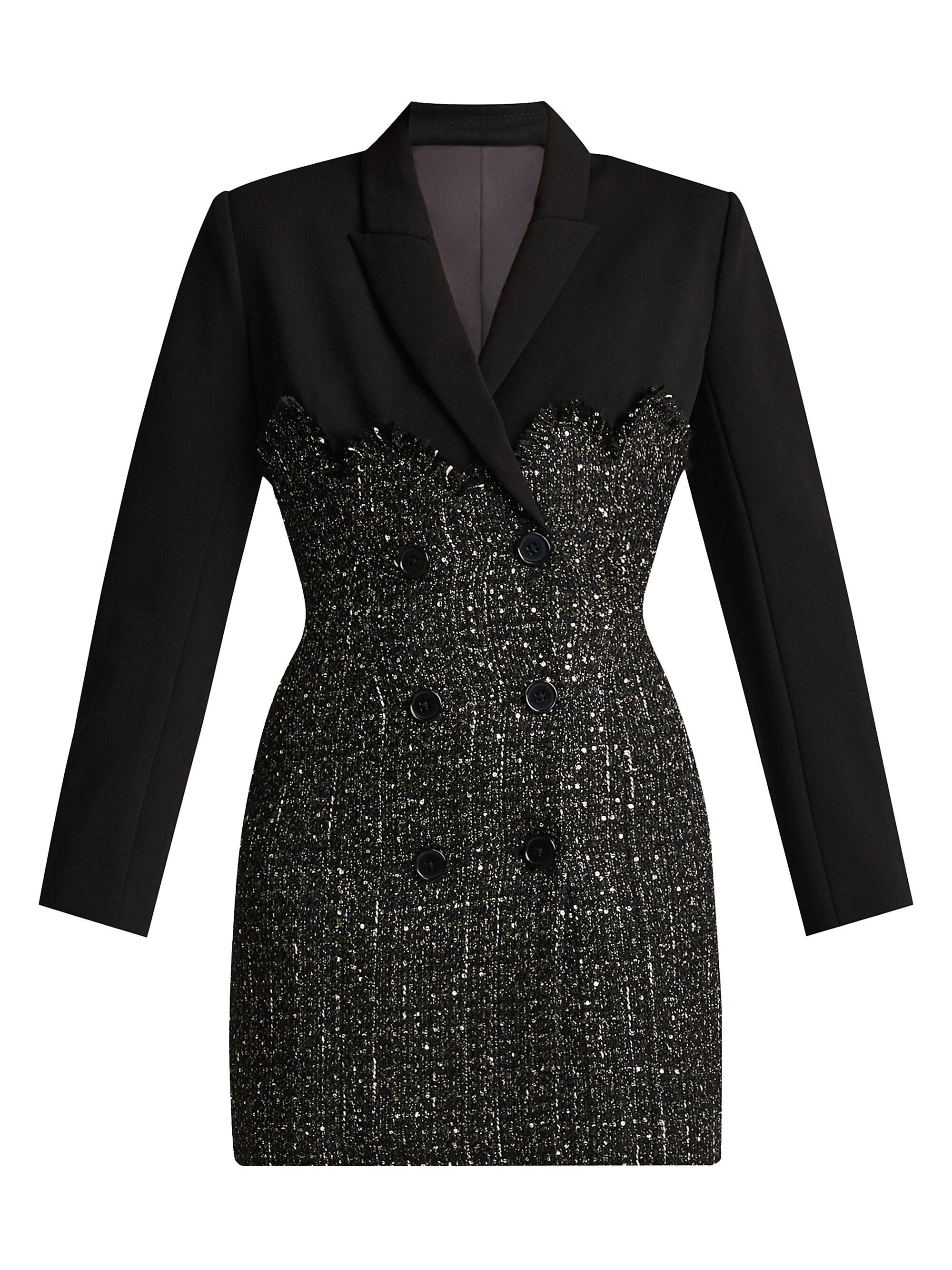 Zac Posen Women's Tweed Blazer Corset Minidress - Gold Tweed