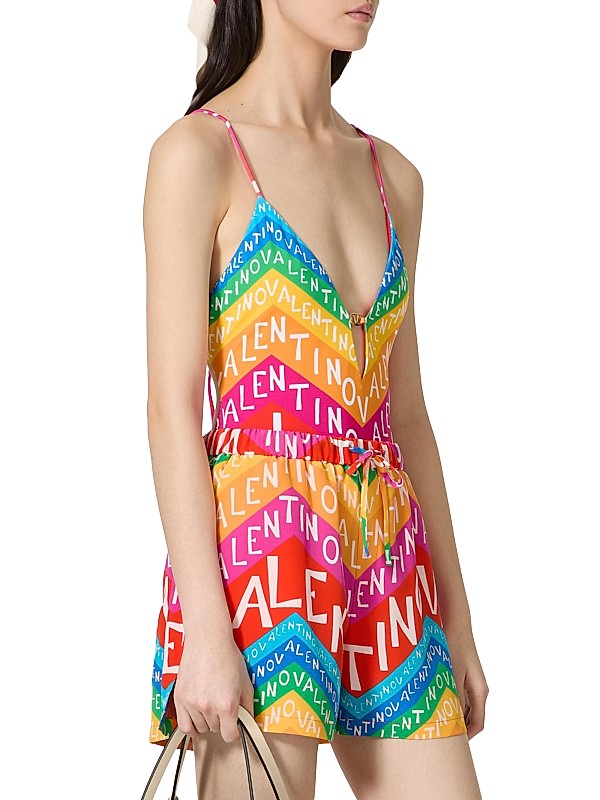 Shop Valentino Garavani Chevron Lycra 24 One-Piece Swimsuit Shop Valentino Garavani Chevron Lycra 24 One-Piece Swimsuit