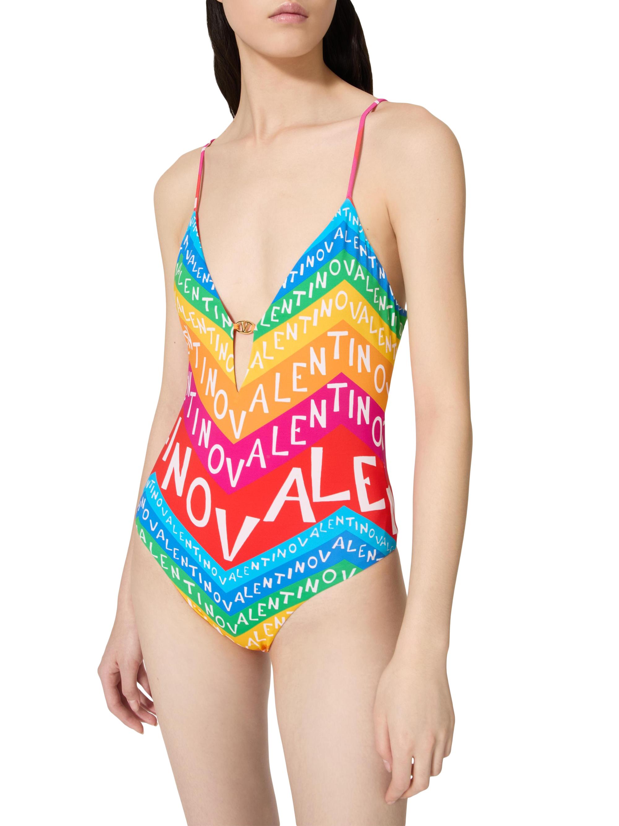 Valentino Garavani Chevron Lycra 24 One-Piece Swimsuit | Saks